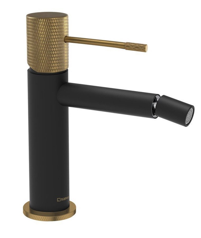 Sapho Bidetarmatur SOLARIS Bidetarmatur, Schwarz/Gold matt Sapho-WD003G-SET