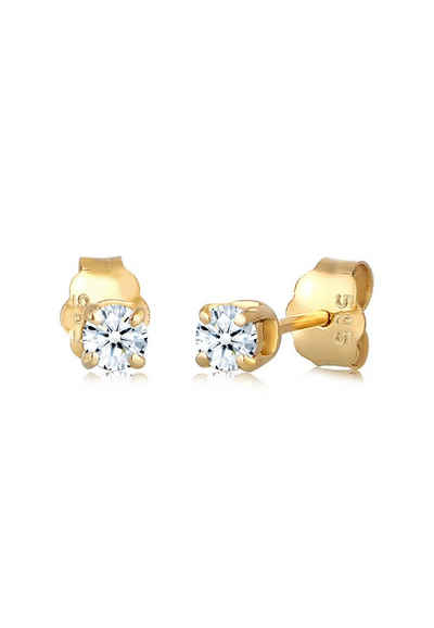 Diamore Paar Ohrstecker »Klassisch Solitär Diamant (0.22 ct) 585 Gelbgold«
