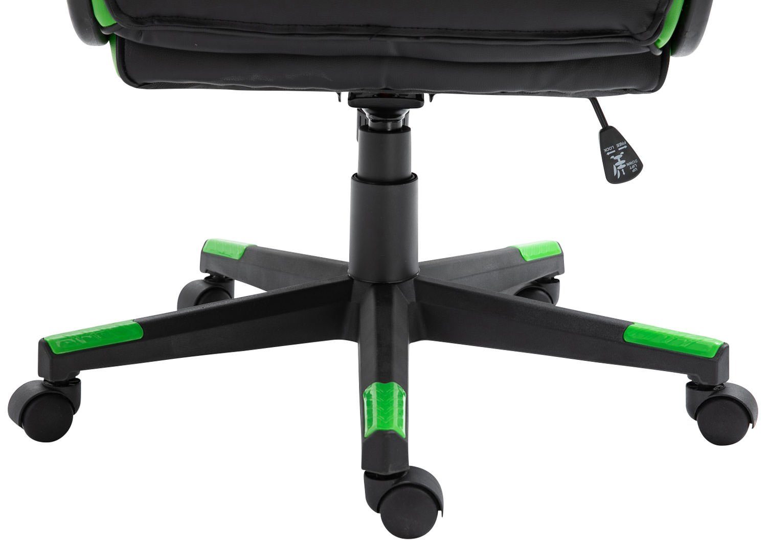 CLP Gaming Chair und drehbar Omis schwarz/grün höhenverstellbar Kunstleder