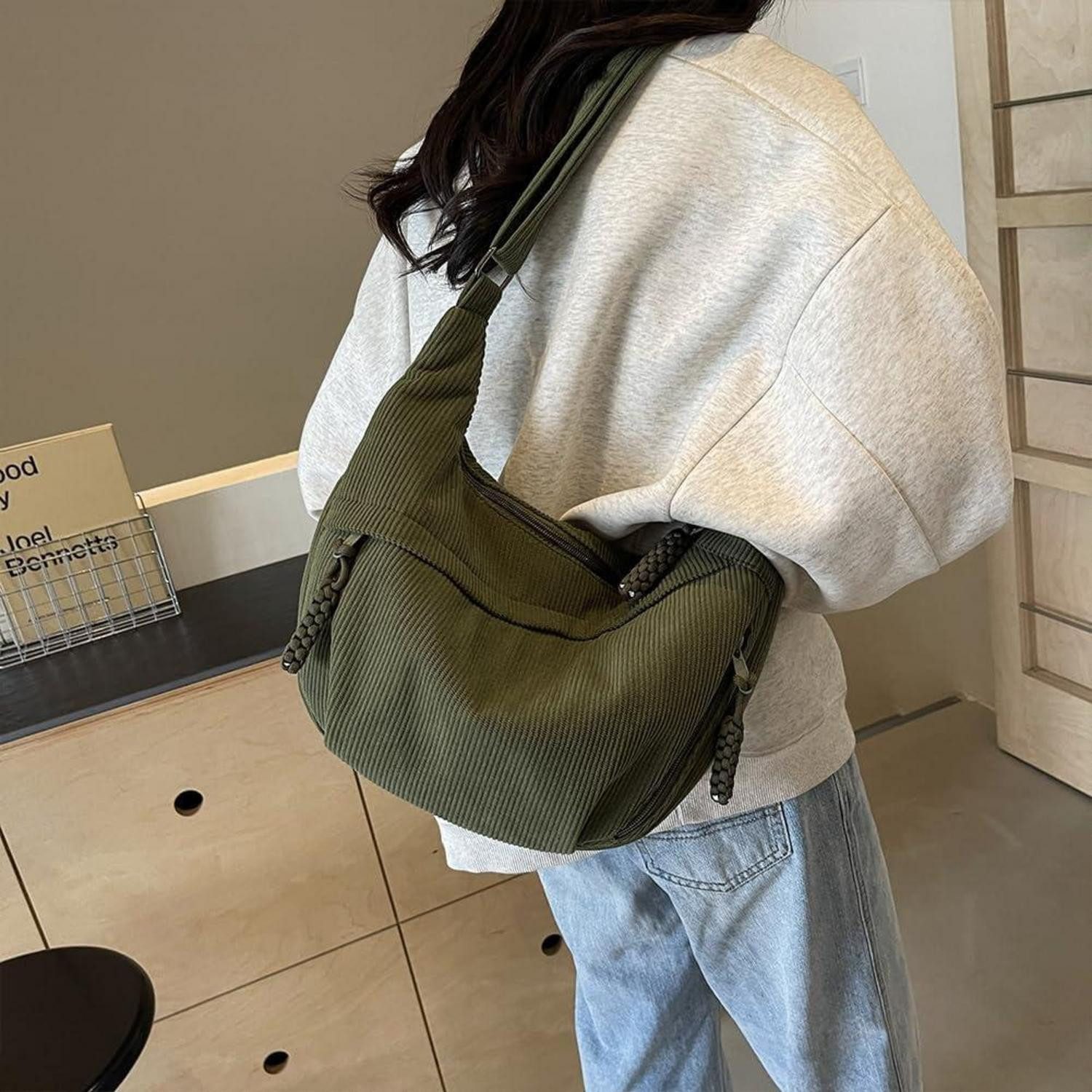 LuxusKollektion Umhängetasche Halbmond Umhängetasche Nylon Groß Crossbody B günstig online kaufen