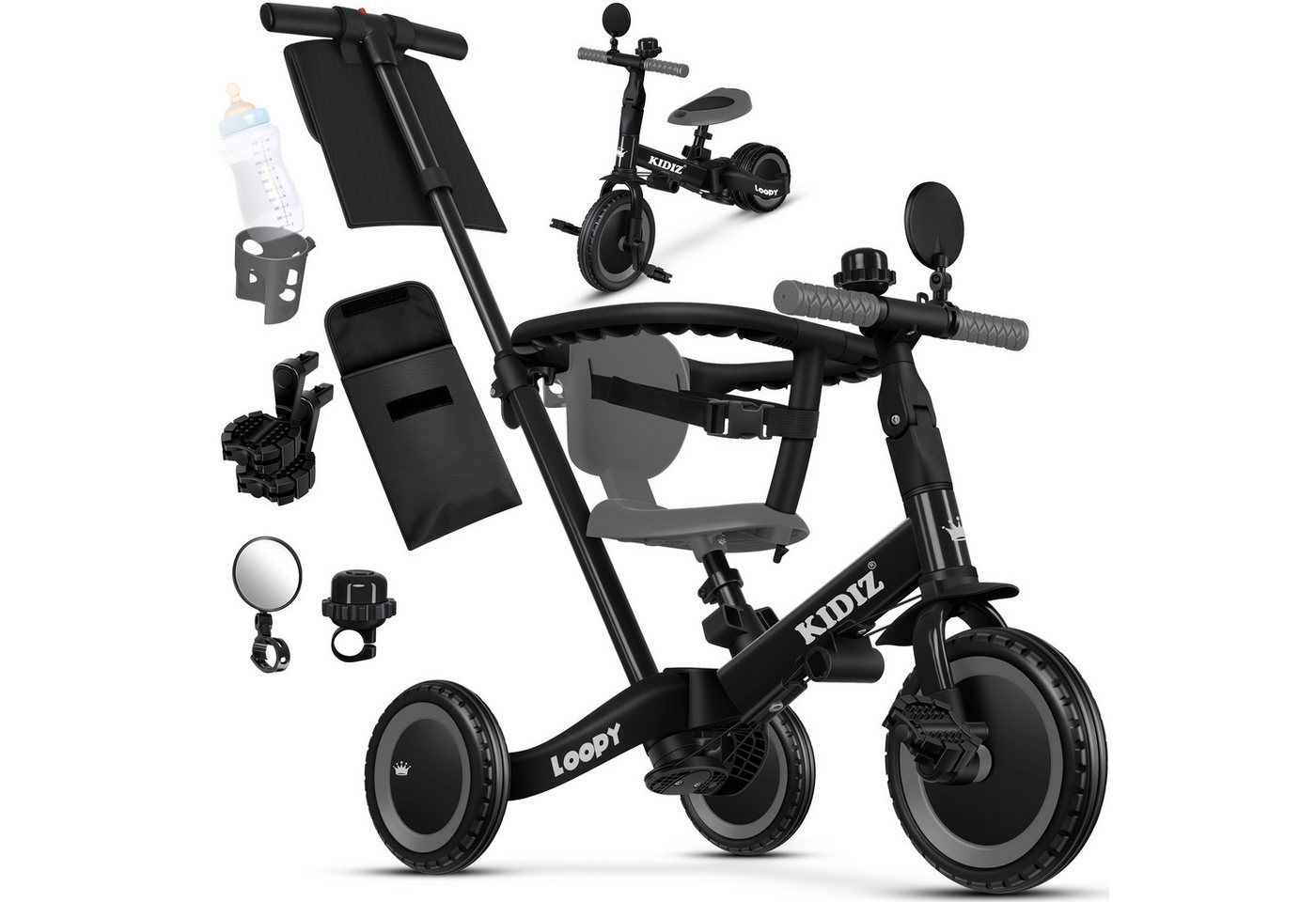 KIDIZ Laufrad, 6in1 Dreirad Loopy Laufräder Lauffahrrad Kinderdreirad