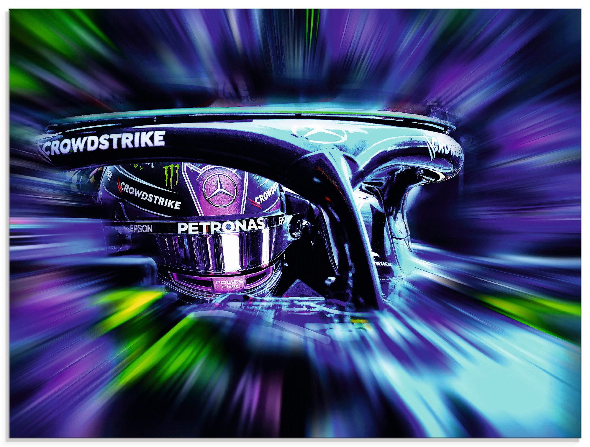 Artland Glasbild LH44 - Hamilton in kreativen Farben, Funsport (1 St), in verschiedenen Größen