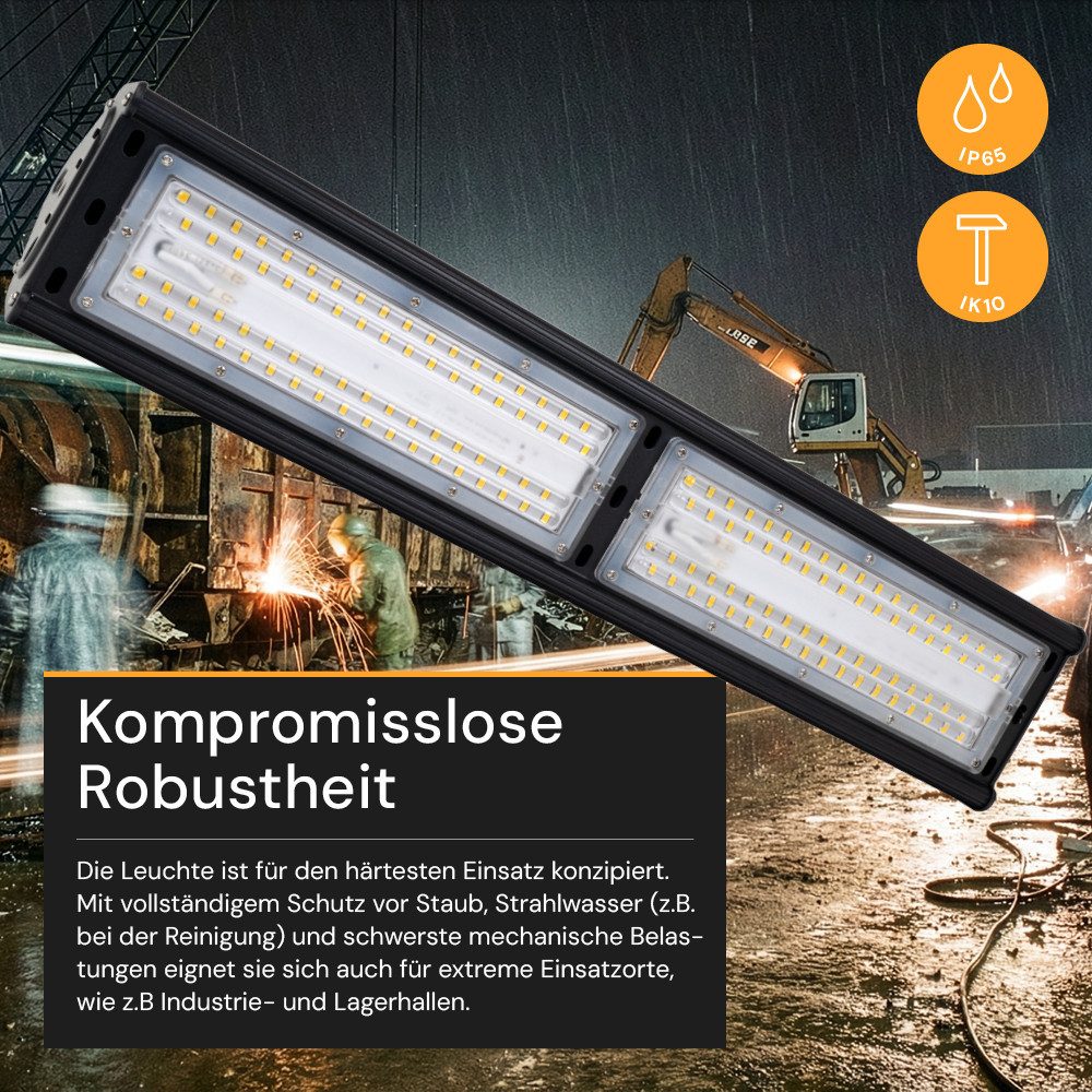 ENOVALITE LED Arbeitsleuchte ENOVALITE LED Hallenstrahler HighBay 100 W 5000 K Neutralweiß Schwarz, LED fest integriert, Tageslichtweiß