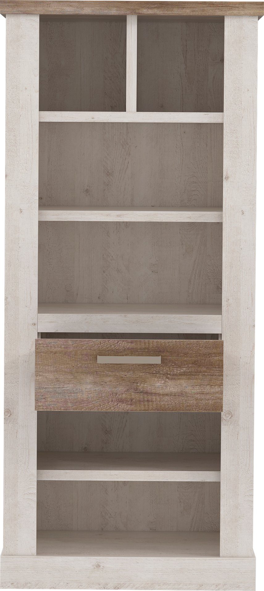 FORTE Bücherregal, Höhe 160 cm, Aktenregal mit Schublade, im Landhausstil