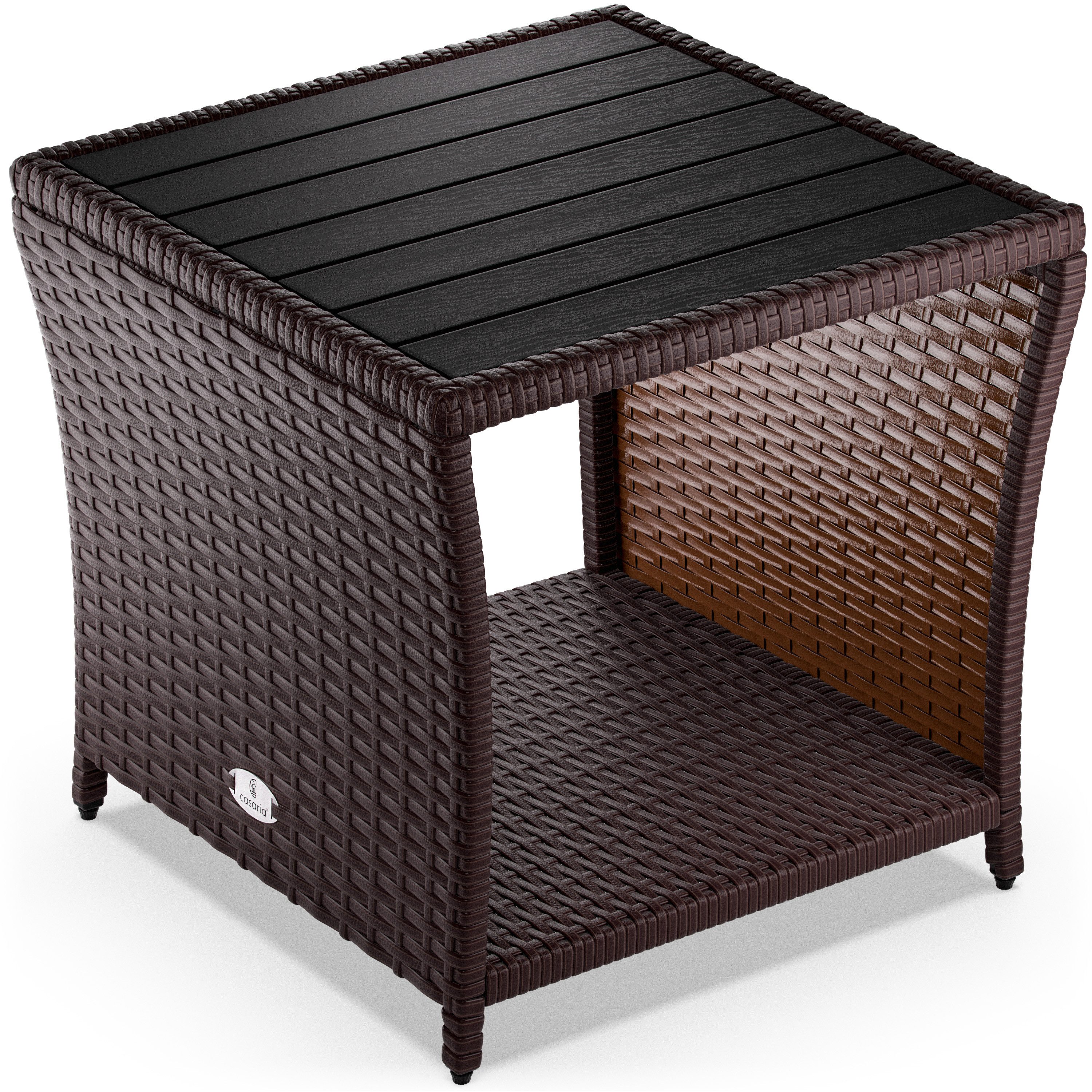Casaria Beistelltisch (1-St), Polyrattan WPC Tischplatte günstig online kaufen
