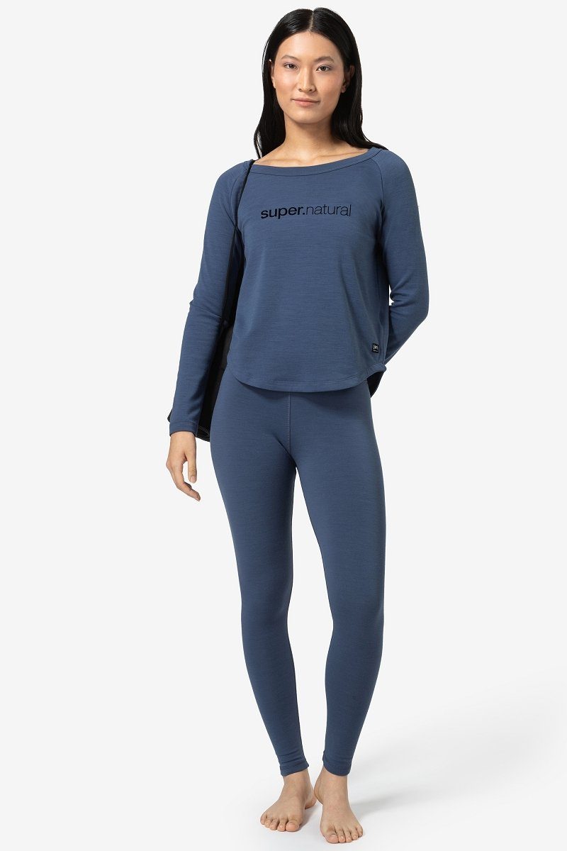 Pullover Merino Shadow SUPER.NATURAL Night CREW EVERYDAY W Sweatshirt Blue