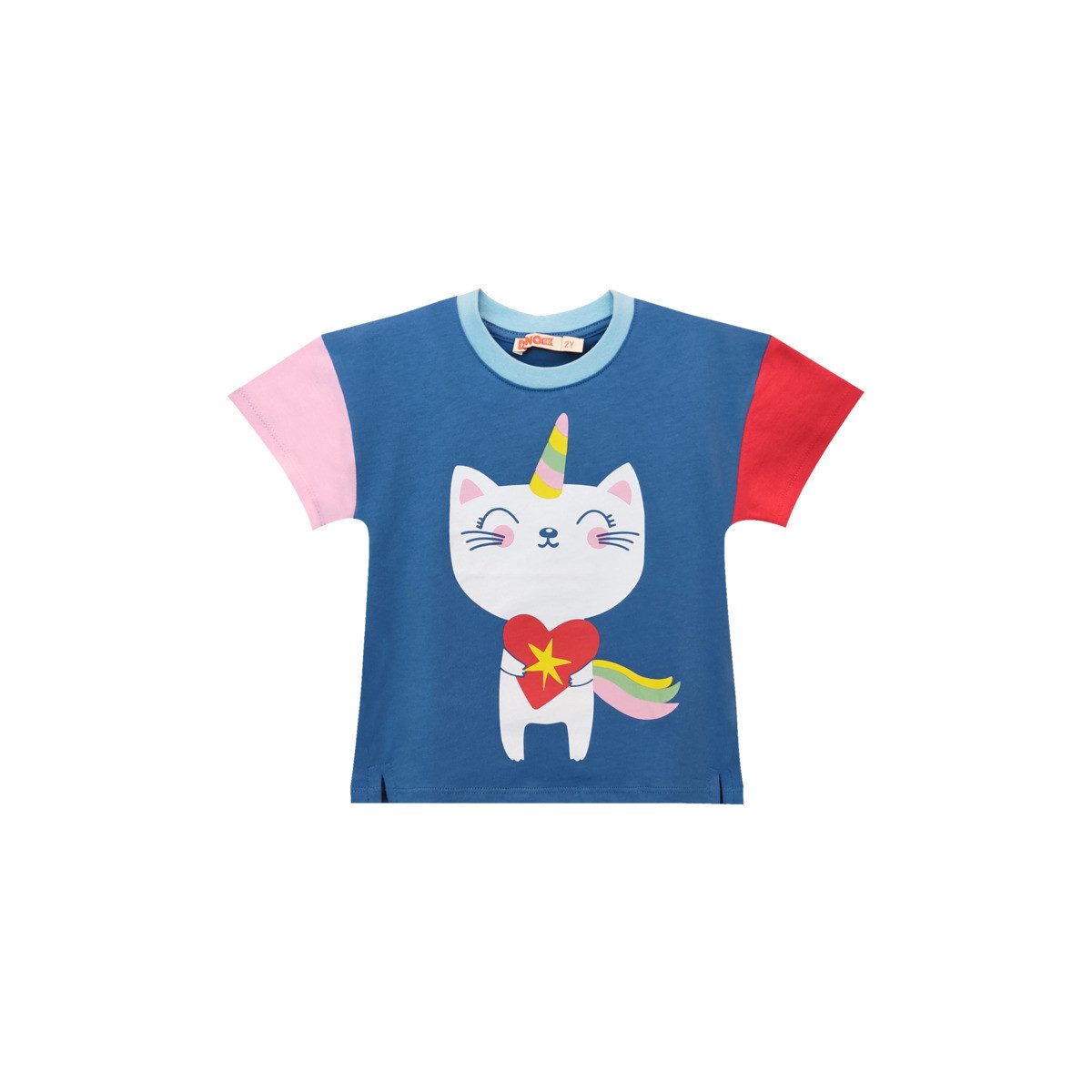 Denokids T-Shirt Unicorn Cat 2-piece T-shirt & Leggings Mädchen (1-tlg) Outfit-Set, Bekleidungsset, Kombi-Set, 2er-Set, Mini Set