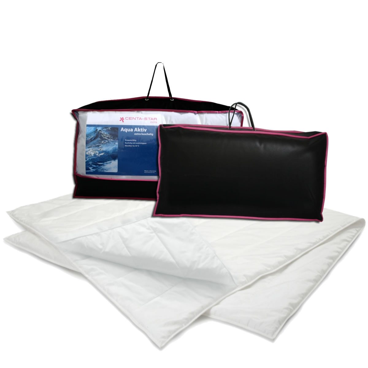 Centa-Star Kunstfaserbettdecke Aqua Aktiv Combi Decke 4 Jahreszeitenbett in 2. Wahl, Füllung: 100% Polyester, Bezug: 100% Baumwolle, Bettdecke Hergestellt in Deutschland