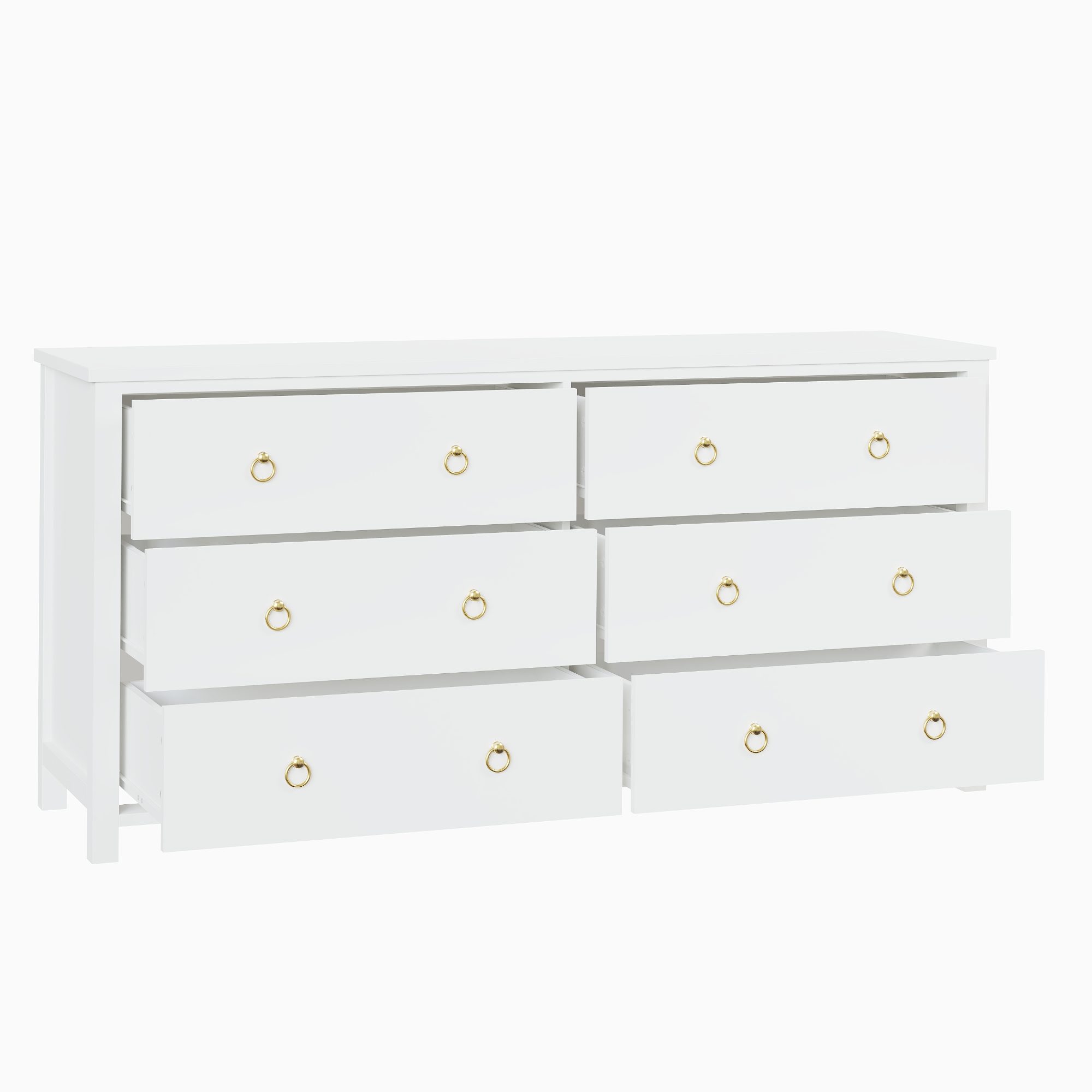 GarveeMore Kommode Modernes Vielseitige Schubkastenkommode Sideboard Weiß Nachtkommode (1 St), 6 Schubladen Holz-Kommode Flur, Wohnzimmer oder Schlafzimmer