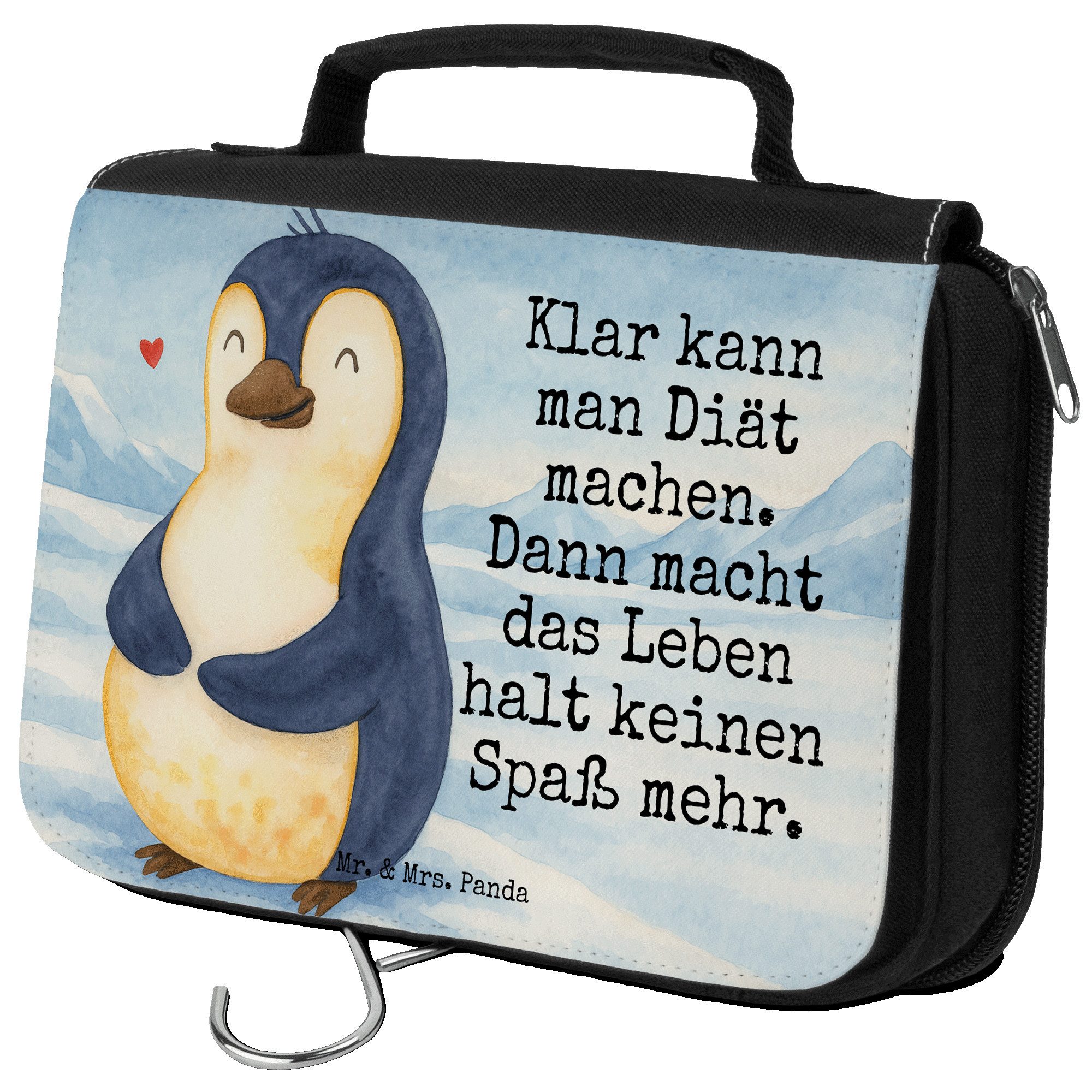 Kulturbeutel Pinguin Diät Design, kulturtäschchen, Weiß, Gewicht, Bauch, Motivatio