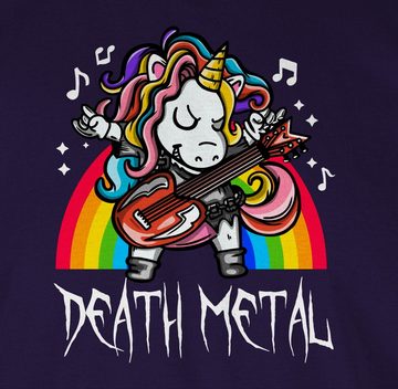 Shirtracer T-Shirt Death Metal Einhorn Einhorn Geschenk