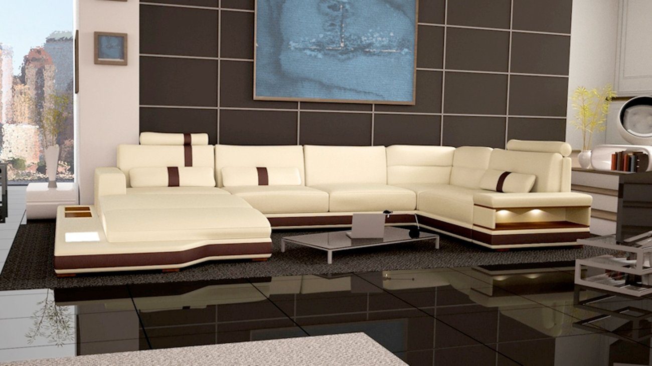 JVmoebel Ecksofa Moderne Sofa Eckgarnitur U Form Polster Ecke Couch Design, Made in Europe Grau