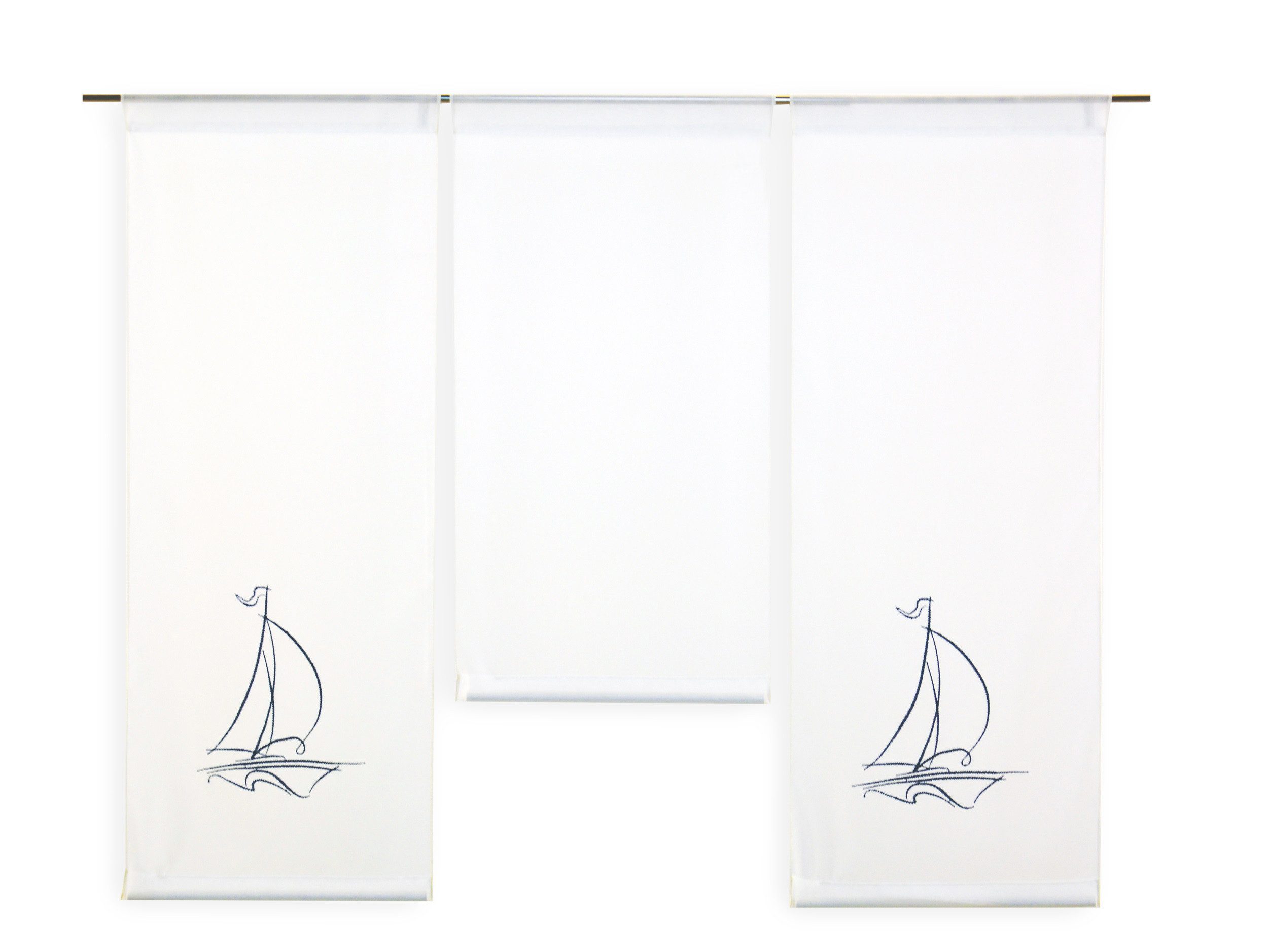 Clever-Kauf-24 Scheibengardine Design Mini Flächenvorhang Set bestickt Sege günstig online kaufen