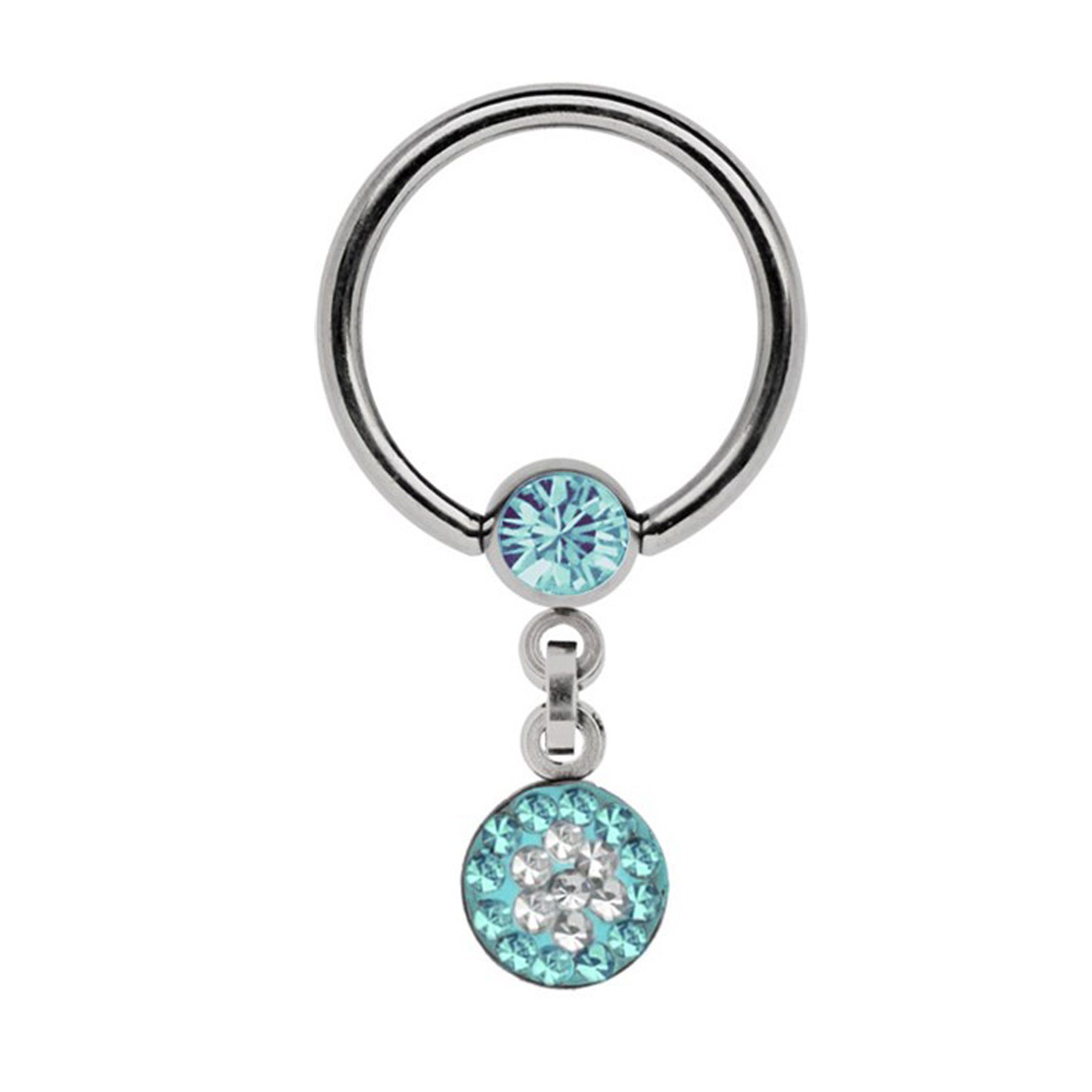 Adelia´s Intimpiercing Piercing Intimpiercing , 5 mm Strasskugel + Kette mit Kreis und vielen Steinen