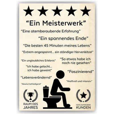 Tigerlino Poster Gäste-WC Lustiges Badezimmer Wandbild Toilette Dekoration Klo Humor