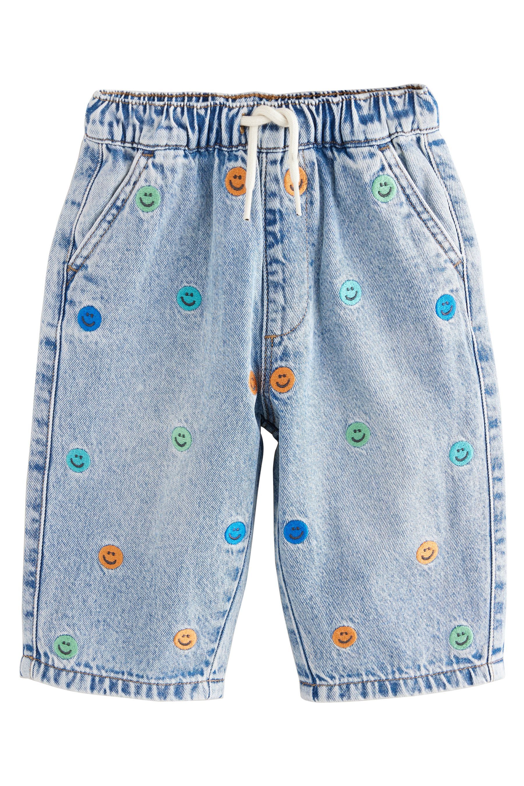 Schlupfjeans Bestickte Denim-Jeans aus 100 % Baumwolle