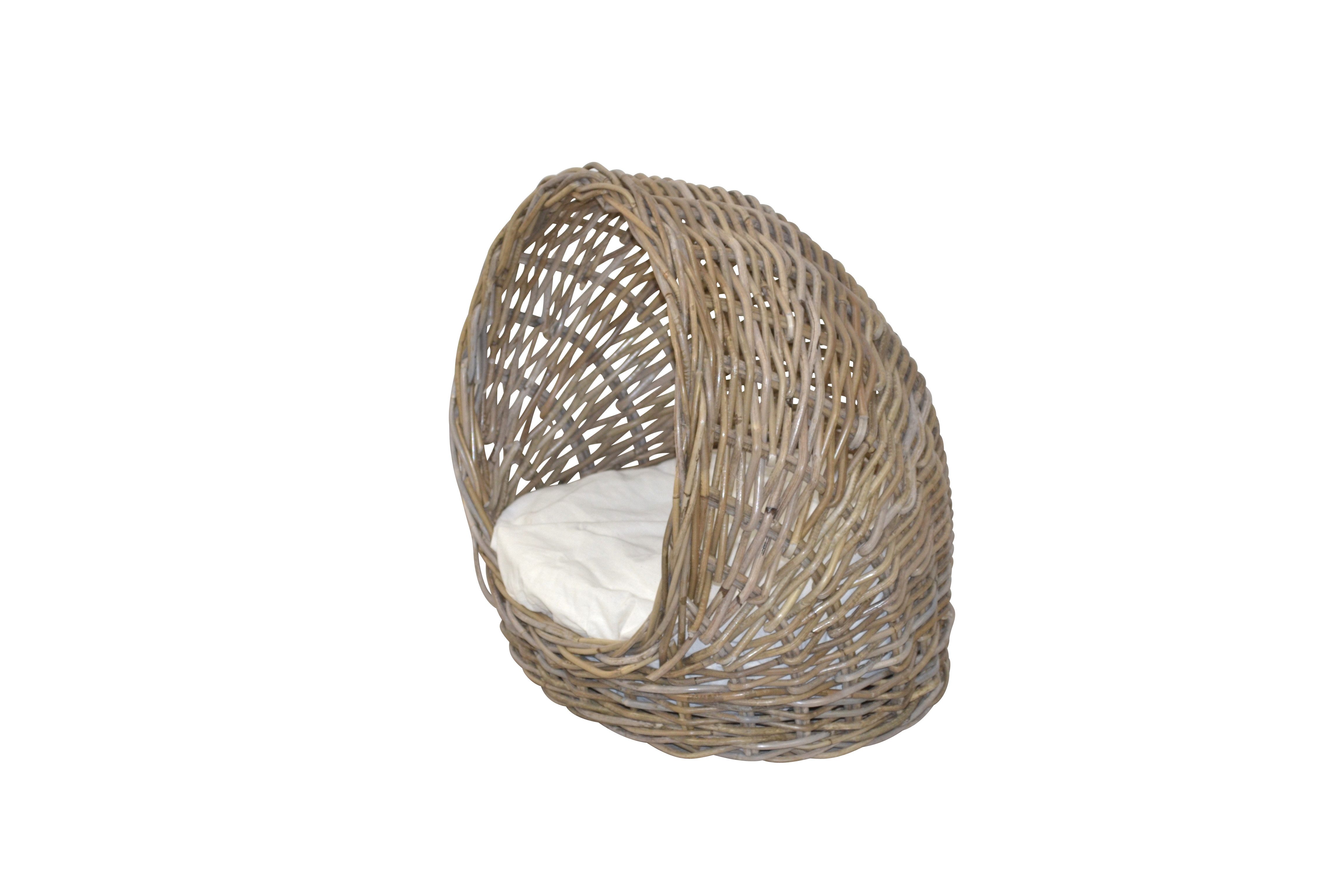 moebel-direkt-online Katzenliege Tierbett, Katzenkorb handgeflochten, Stoffbezug, 100% Polyester, handgeflochten