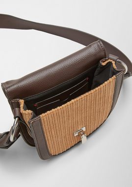 s.Oliver Tragetasche Kleine Tasche aus Cord und Lederimitat