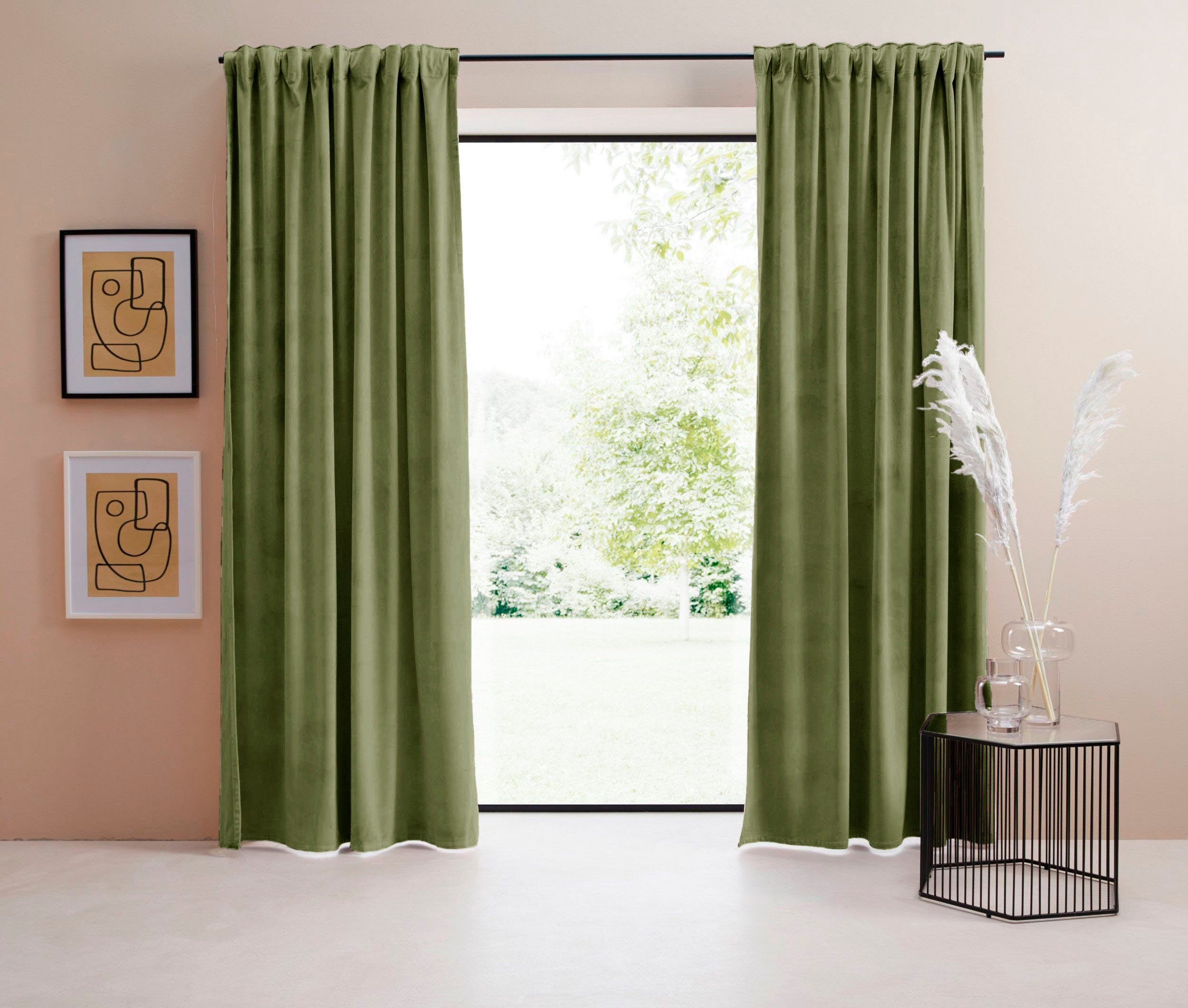 LeGer Home by Lena Gercke Vorhang Samt Ladina (1 St), Multifunktionsband, blickdicht, Polyester, blickdicht, gewebt, verschiedene Größen, Bestseller