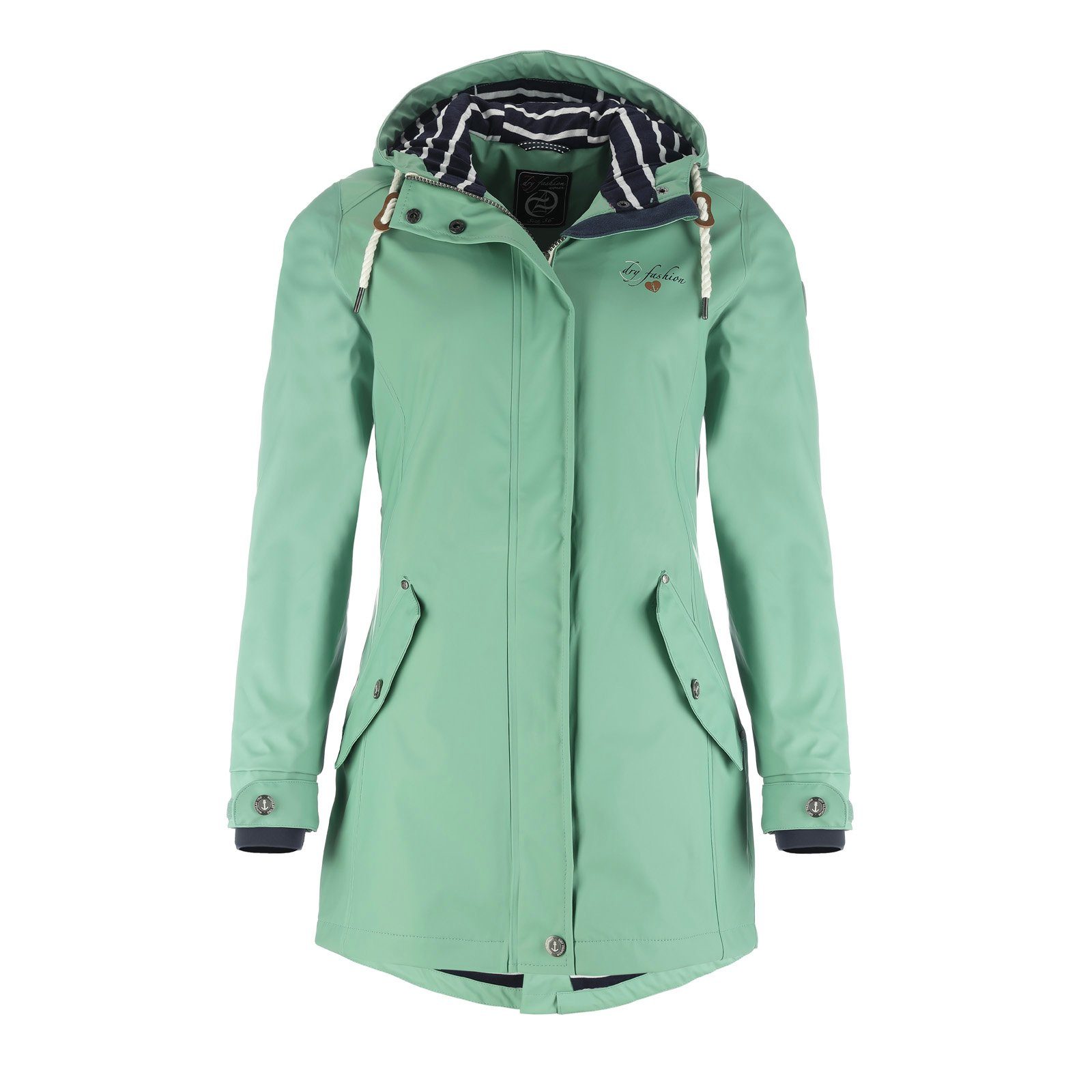 Dry Fashion Regenjacke Damen Regenmantel Kiel mit verstellbarer Kapuze -  wind- & wasserdicht