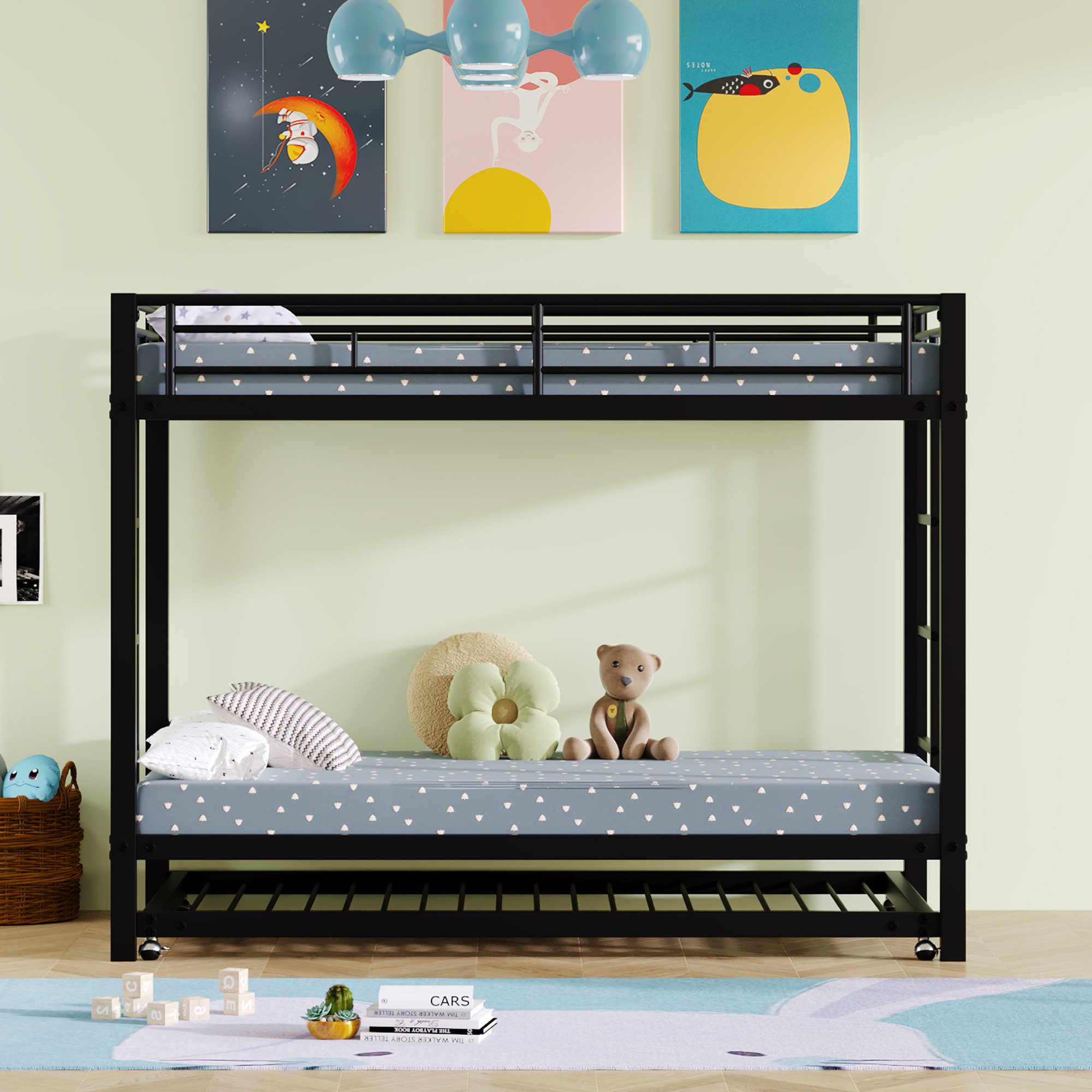 Flieks Etagenbett, Metallbett Hochbett Kinderbett 90x200cm günstig online kaufen
