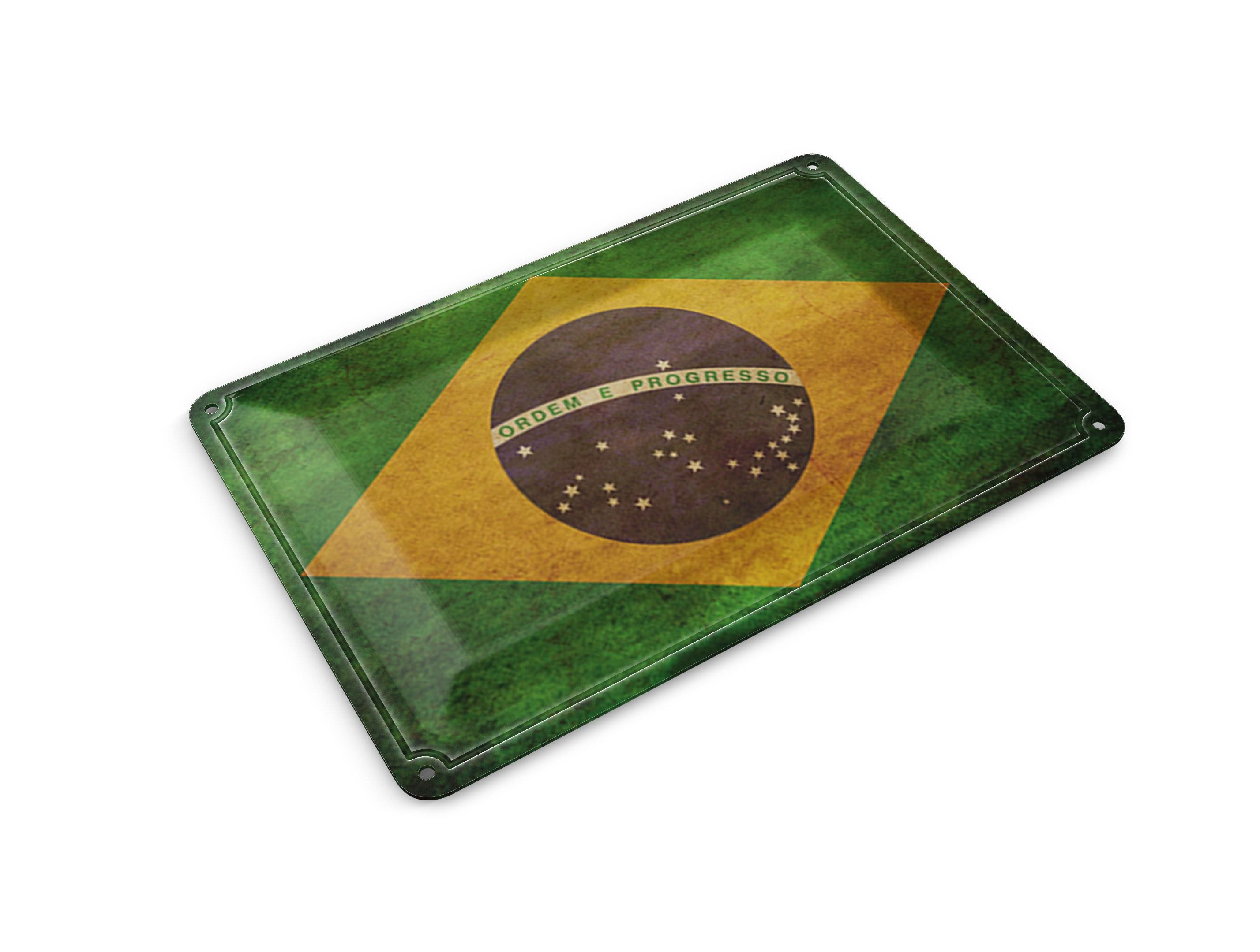 Femer GmbH Postkarte Flagge 14x10 cm Brasilien, unfrankiert