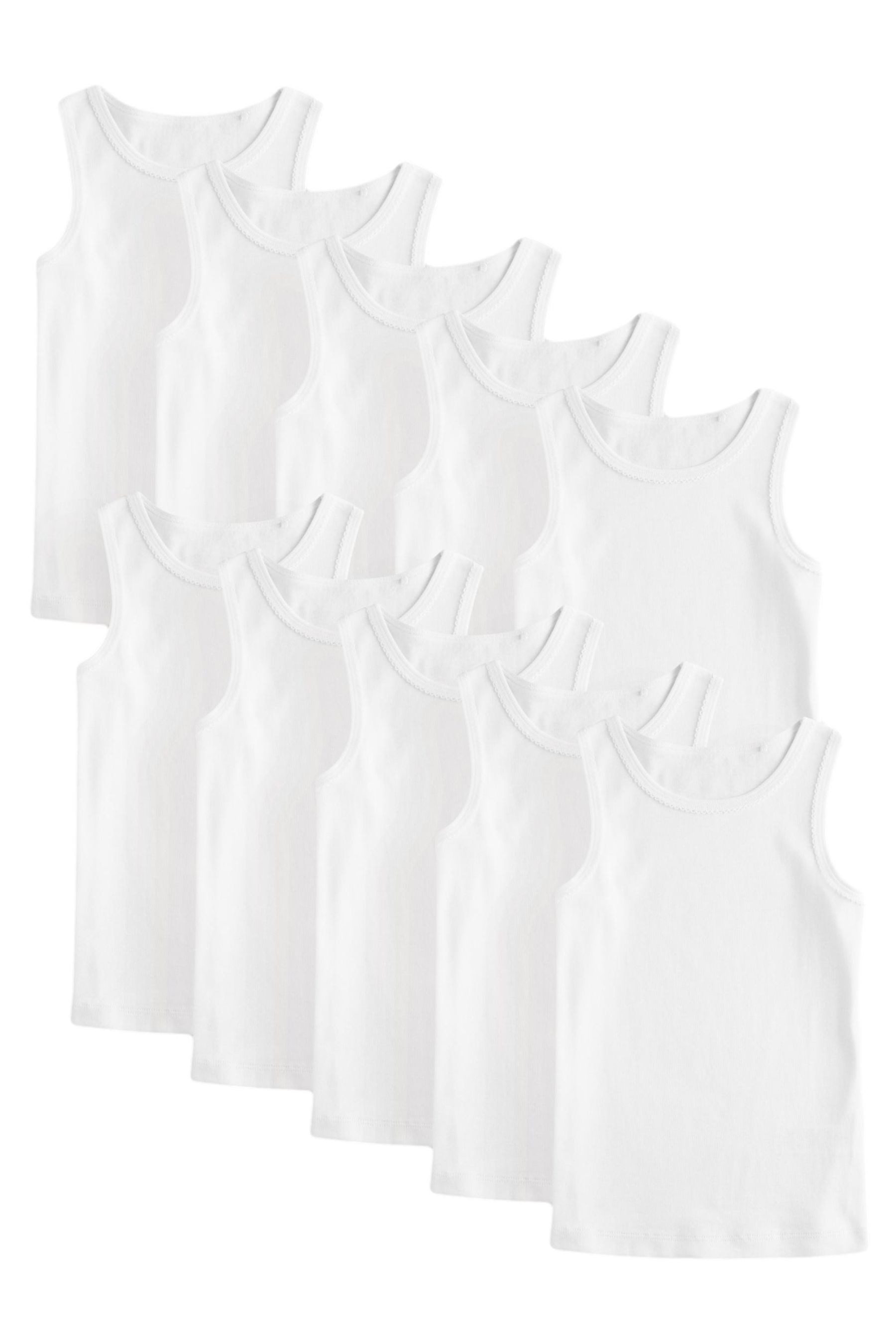 Trägertop Trägerhemden aus 100 % Baumwolle, 10er-Pack