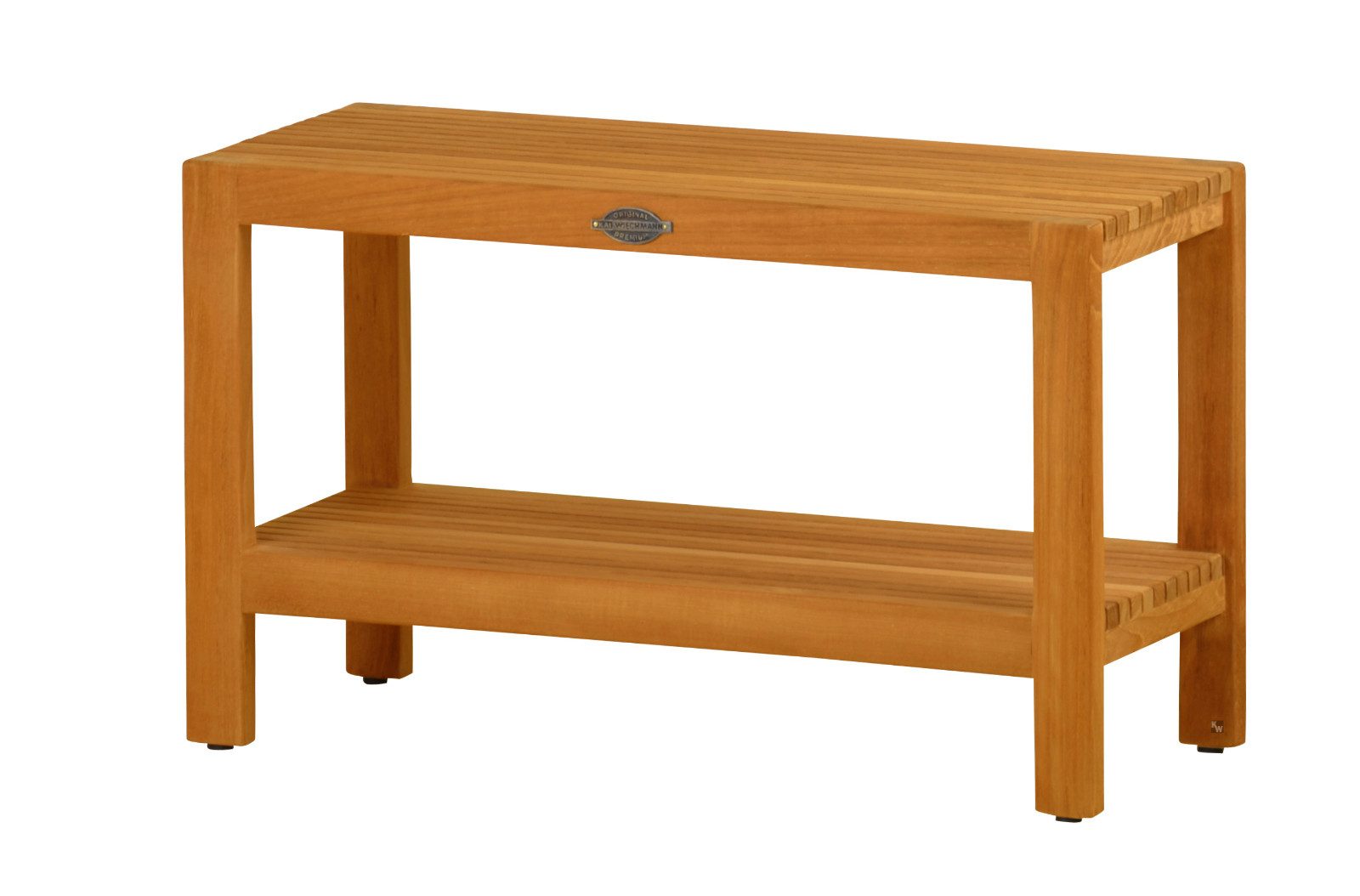 Kai Wiechmann Badregal Holz Regal Tito auch als Bad Sitzbank Massivholz Badezimmerregal, Premium Teakholz, Anti-Rutsch-Füße, pflegeleicht, schnelltrocknend