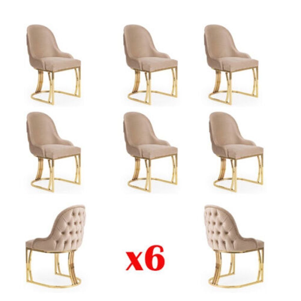 Stühle Esszimmer Sessel Set JVmoebel Gastro 6x Design Metall Stuhl Polster Esszimmerstuhl,