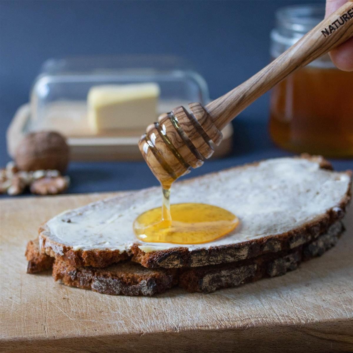 NATUREHOME Esslöffel DESIGN Honiglöffel Olivenholz, 15 cm