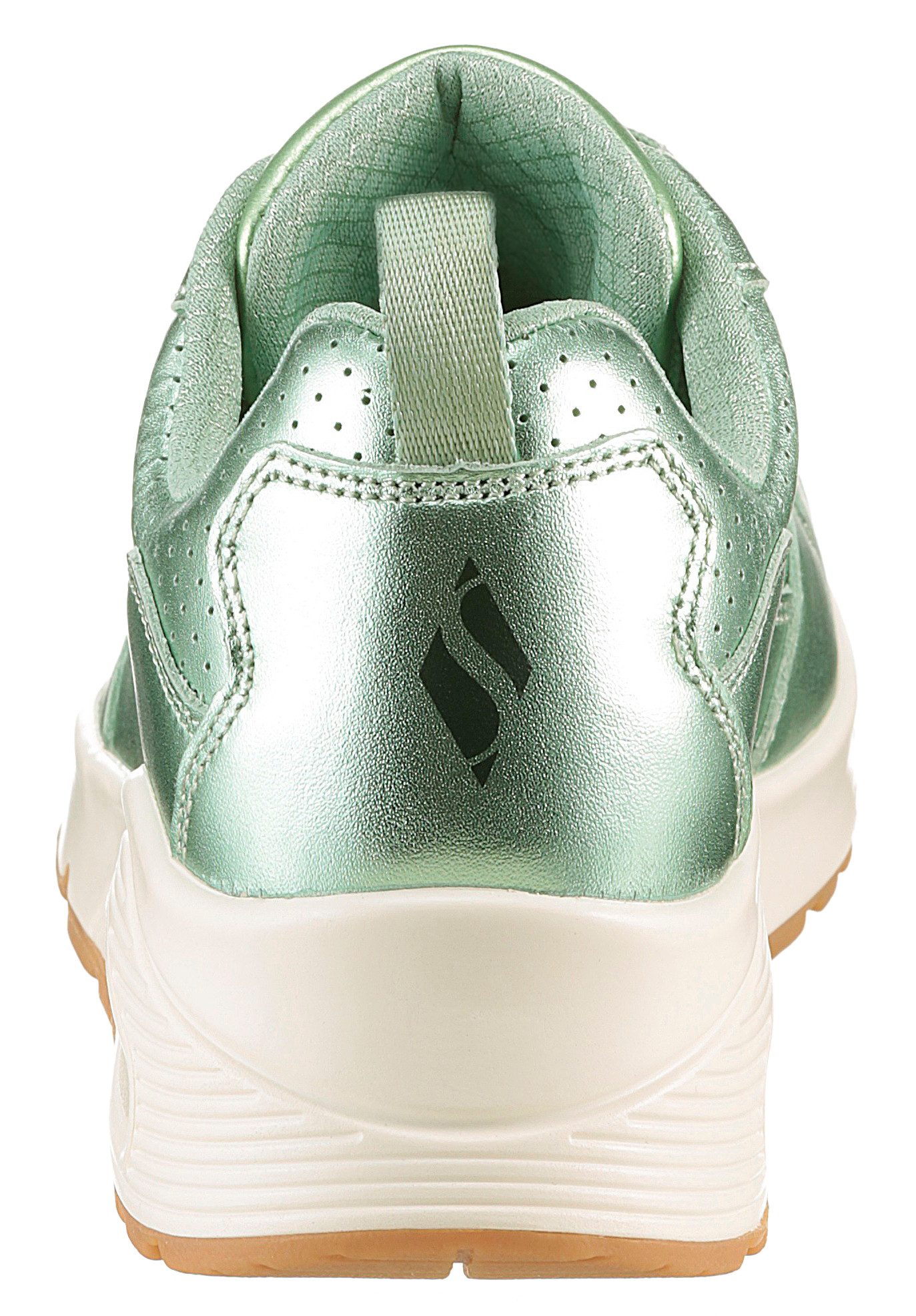 Skechers UNO-METALLIXS Sneaker, Keilsneaker, Plateausneaker, Schnürschuh, Halbschuh im Metallic-Look