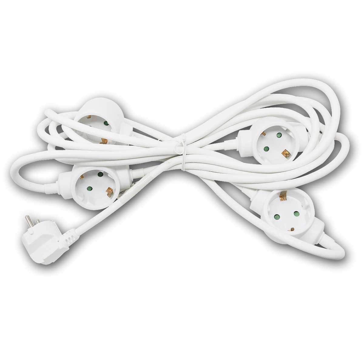 EGB Verlängerungskabel mit 4 Steckdosen, weiß, 3500W Verlängerungskabel