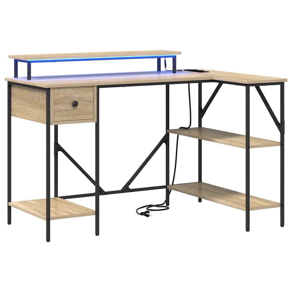 vidaXL Schreibtisch Schreibtisch Sonoma-Eiche 120 x 79 x 86,5 cm Holzwerkstoff (1-St)