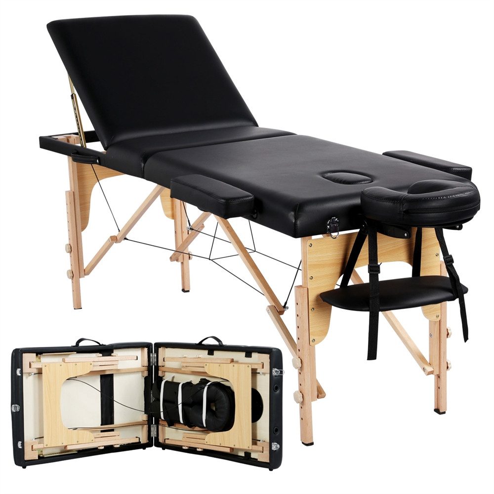 Yaheetech Massageliege, 3 Zonen Mobile Massagebett Faltbar