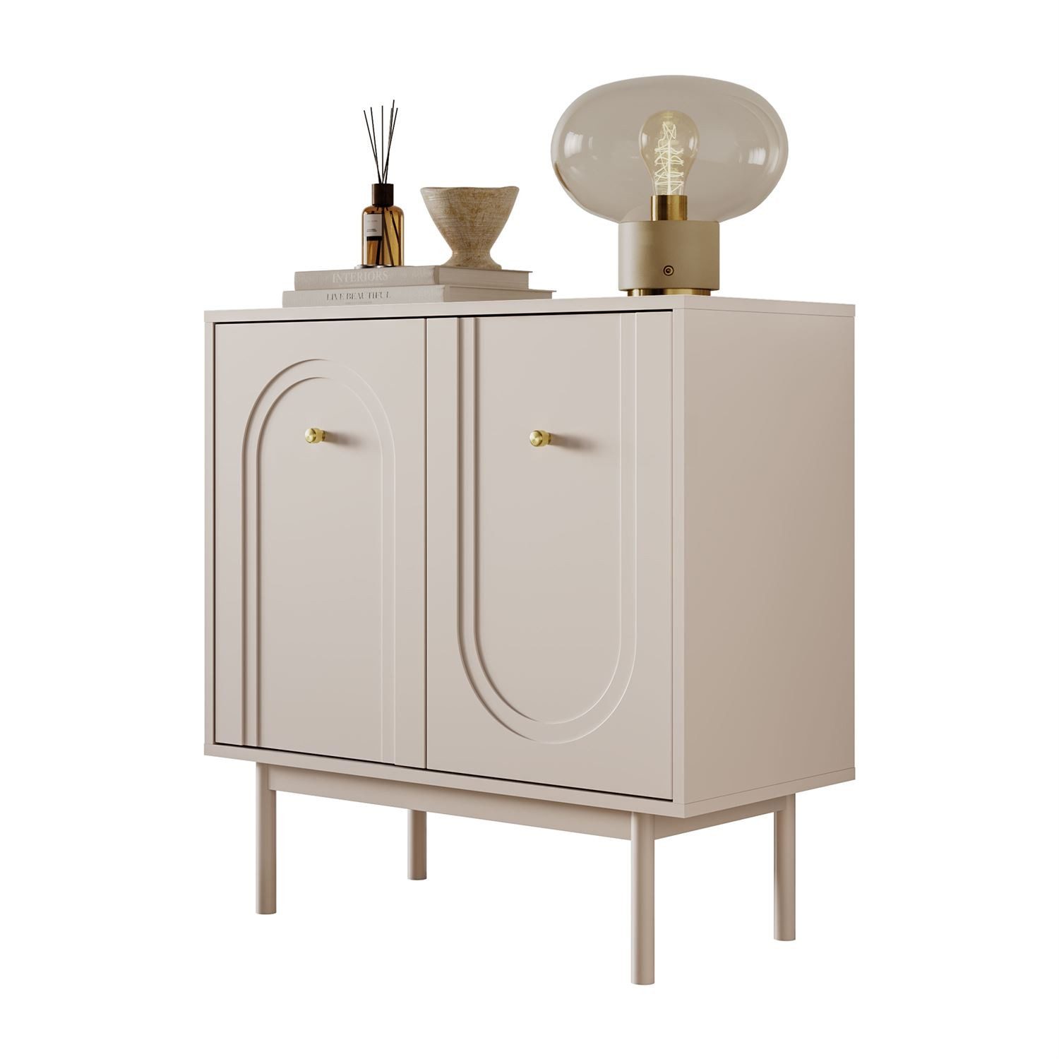 Lookway Kommode LIBERTY 2D auf holzbeinen, 79x39x82 cm
