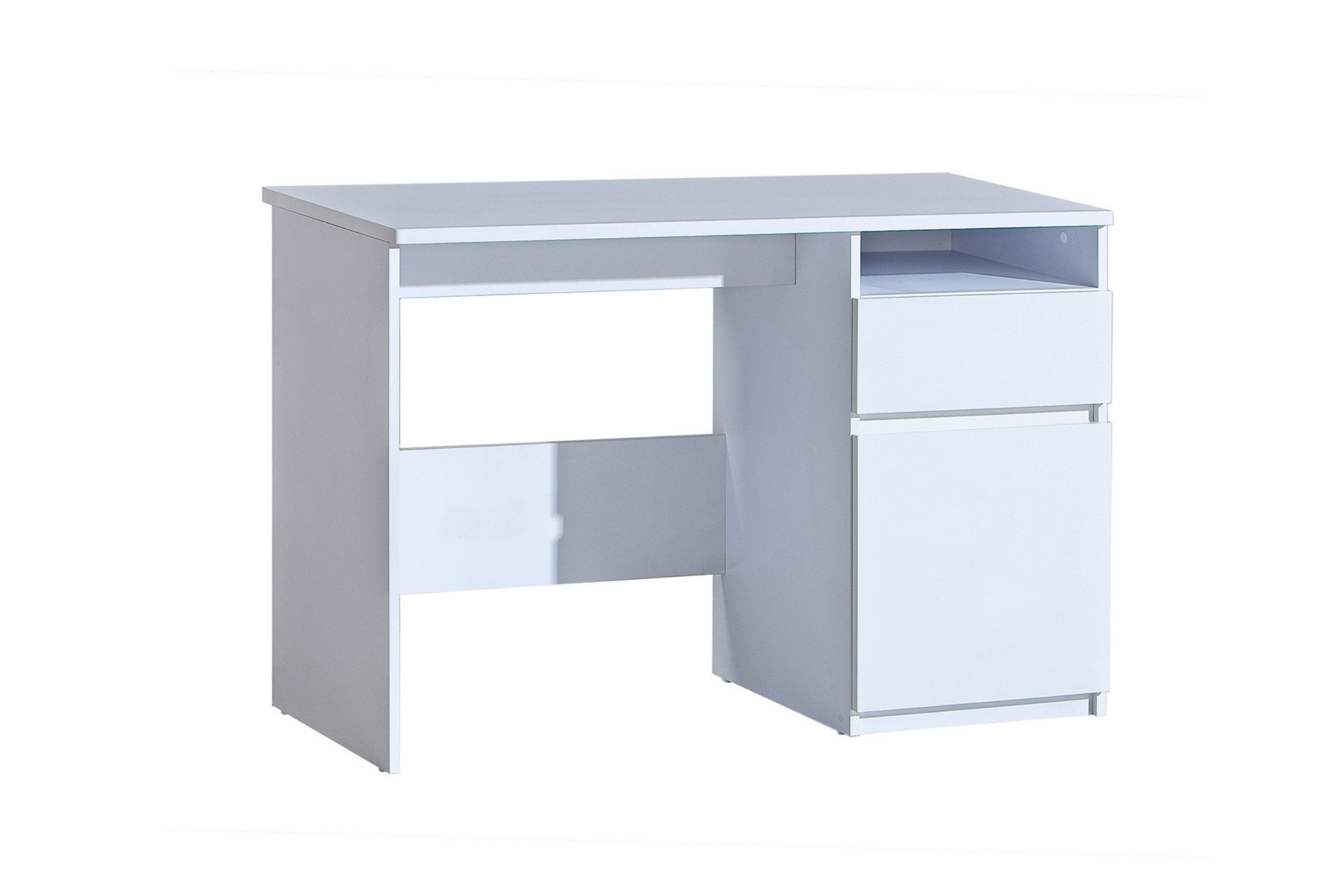 Deine Möbel 24 Schreibtisch ARCO 07 Kinderschreibtisch 120 cm breit Kinderzimmer Jugendzimmer (Set, 3-St., Set), Weiß Matt Eiche Wotan