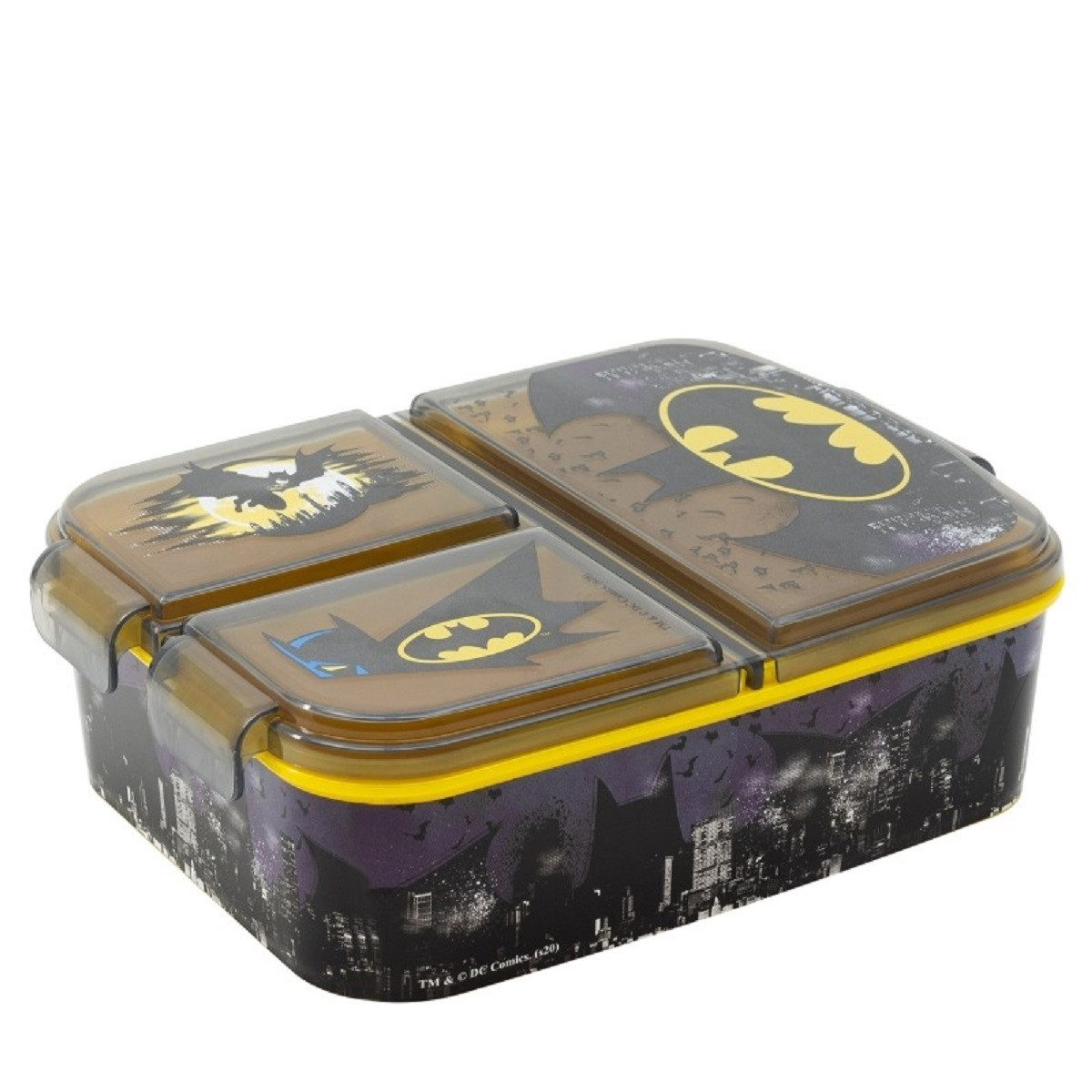 Stor Lunchbox Batman Kinder Brotdose – Lunchbox mit 3 Fächern & tollem Design, (Lebensmittelbox, 1x Dose, 3x Fächern), Brotzeitdose