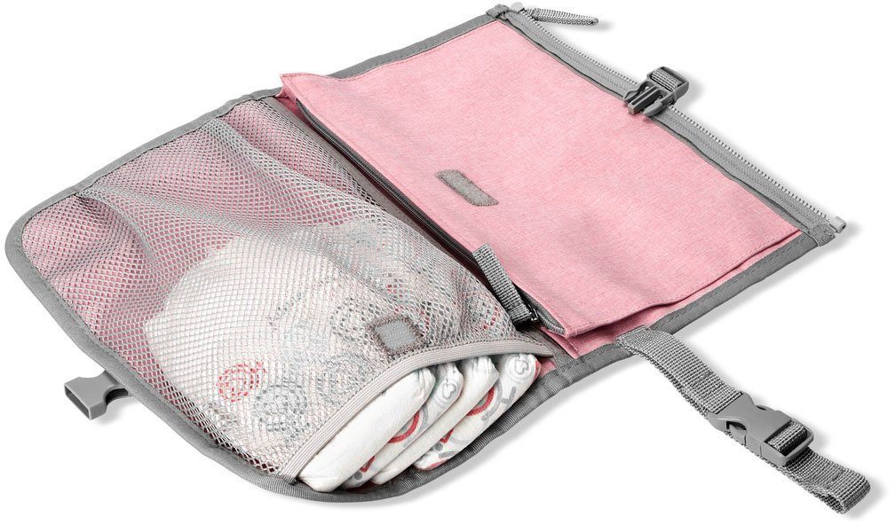 Skip Hop Wickeltasche Pronto, pink, mit Befestigung für Kinderwagen