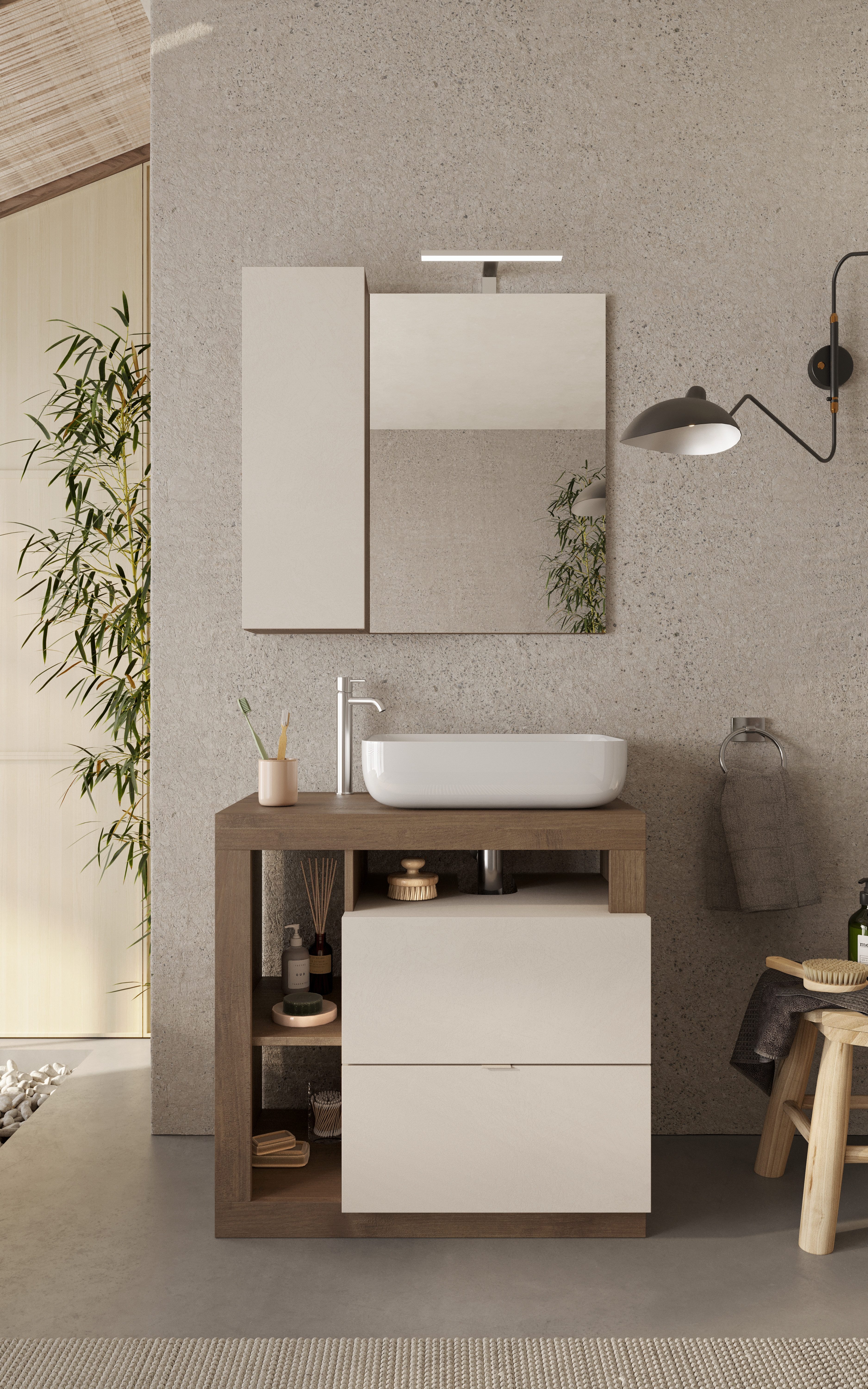 welltime Badmöbel-Set Hamburg, Badezimmerset 2tlg. Breite 79 cm, Badmöbel, günstig online kaufen