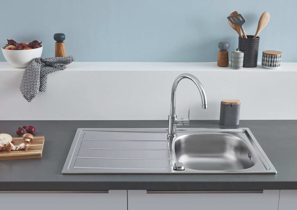 Grohe Edelstahlspüle Bau Set (Spüle und Küchenarmatur) Edelstahl (31562SD1) – Bild 2 von 3