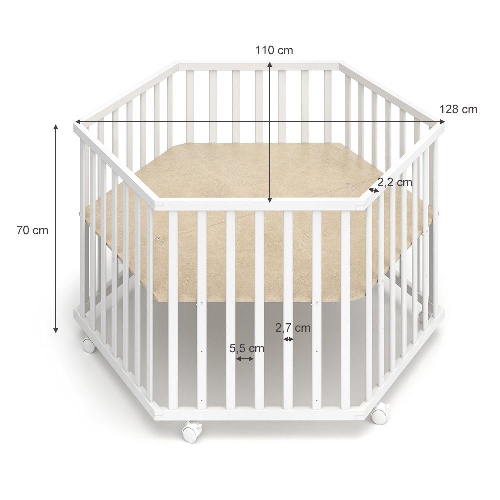 VitaliSpa® Laufgitter Estrella, Weiß, 128 x 110 cm 6 Ecken (1-tlg)