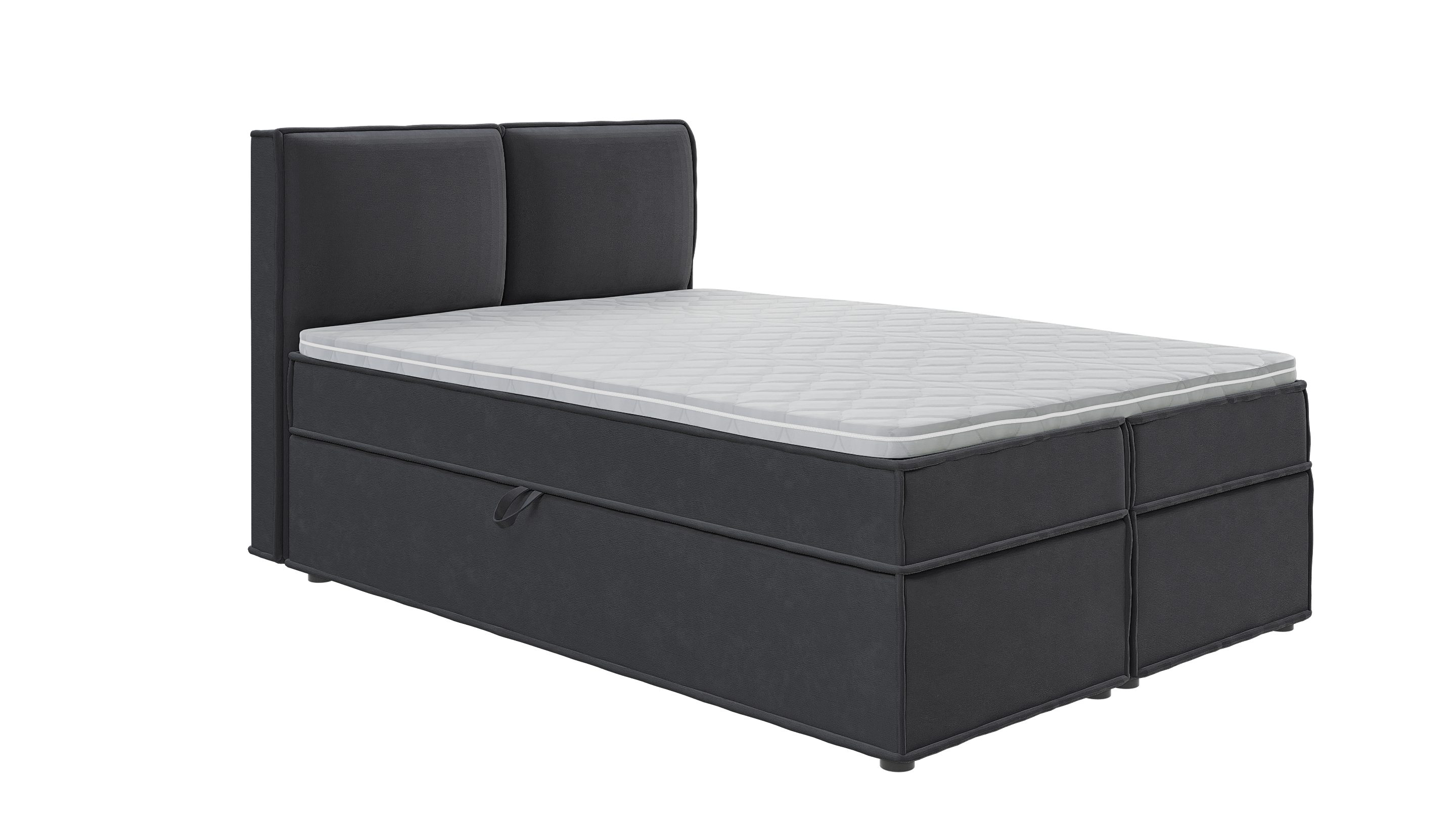 S-Style Möbel Boxspringbett Plaza mit Topper und Bettkästen aus Luxusmicrof günstig online kaufen