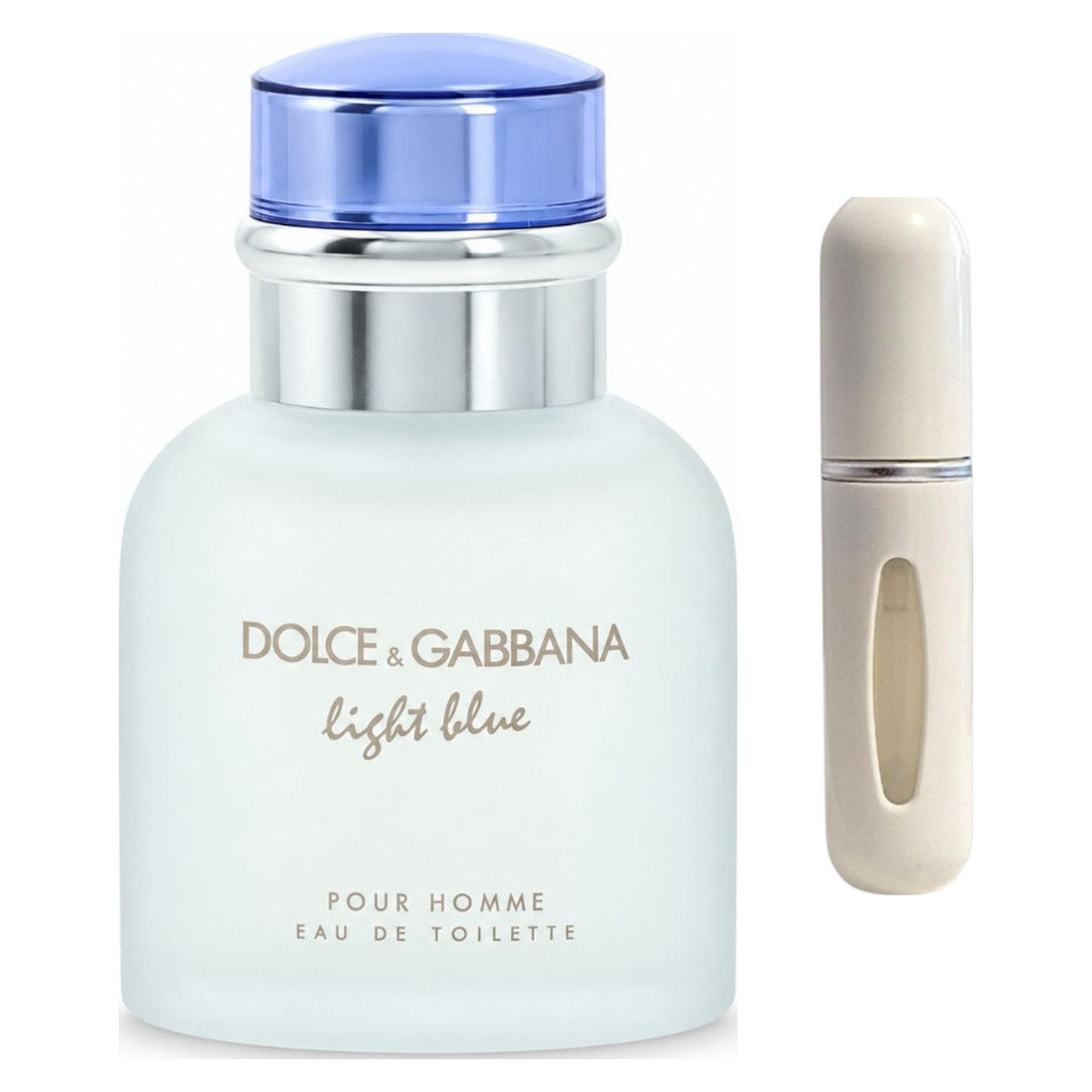 DOLCE & GABBANA Duft-Set Light Blue Pour Homme EDT – Frisch + Parfümzerstäuber (leer)