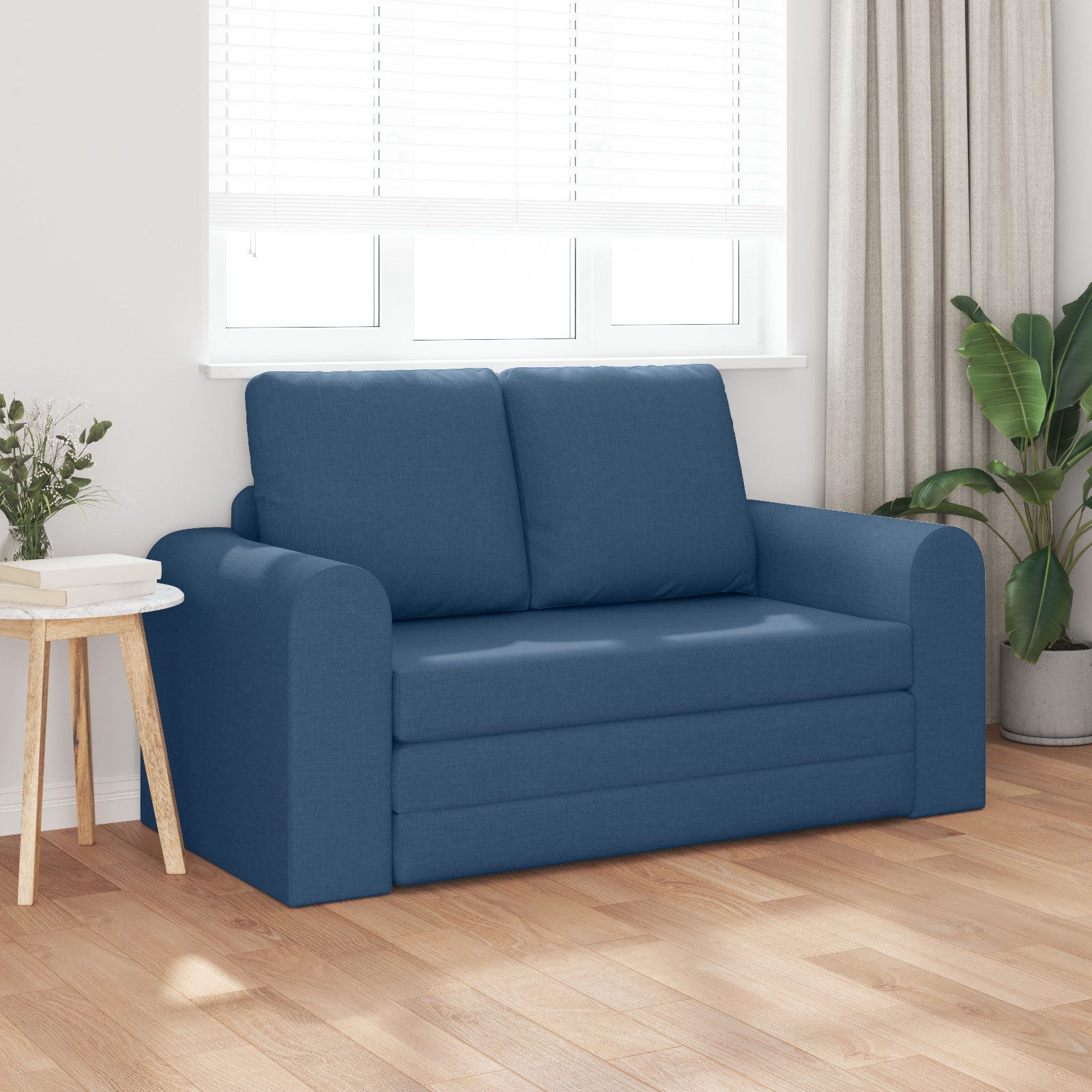 vidaXL Sofa Boden-Schlafsofa 2-in-1 Blau 148x71x83 günstig online kaufen