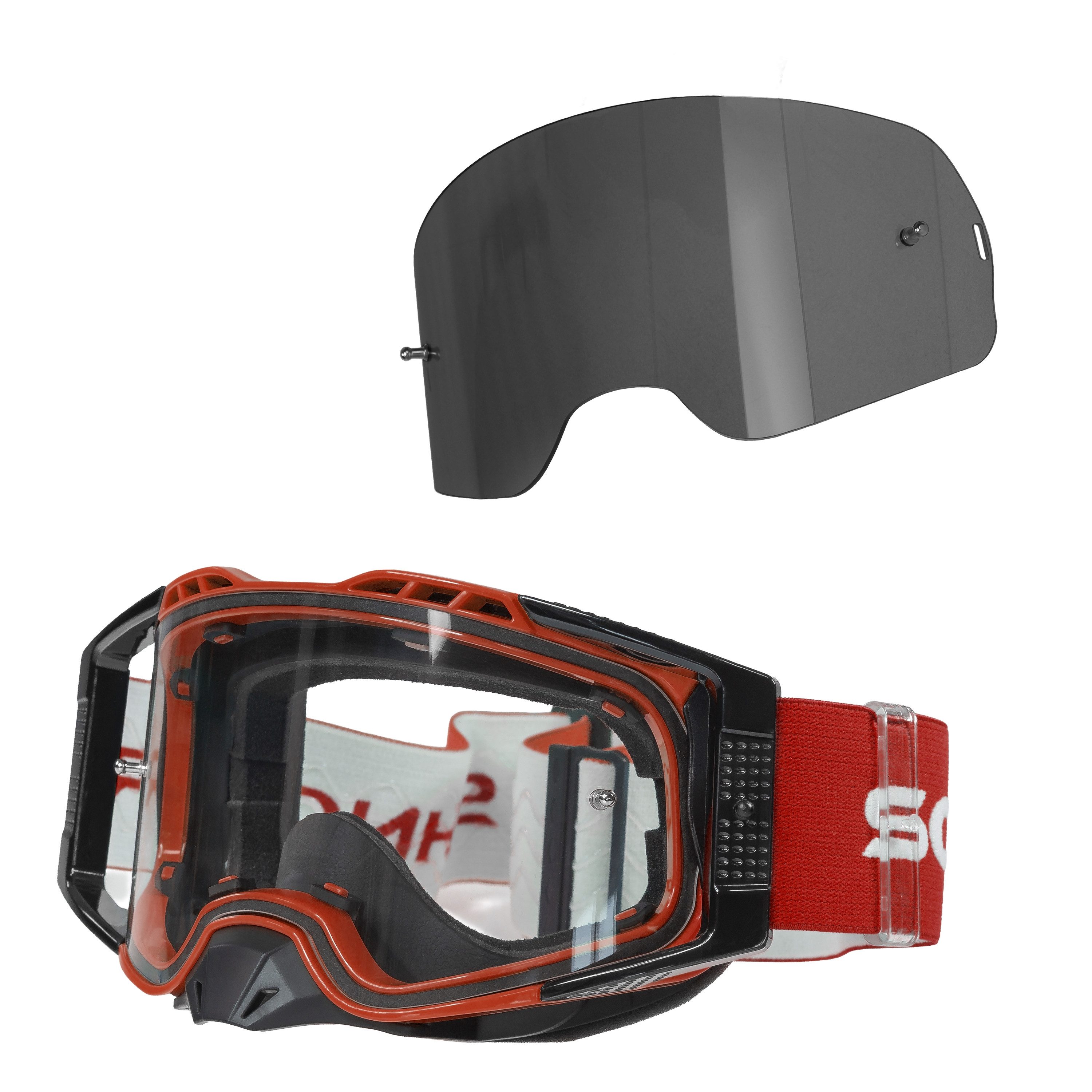 Sportbrille MX Pro Motocross Brille Anti-Fog Tear-Off Roll-Off Wechselglass getönt