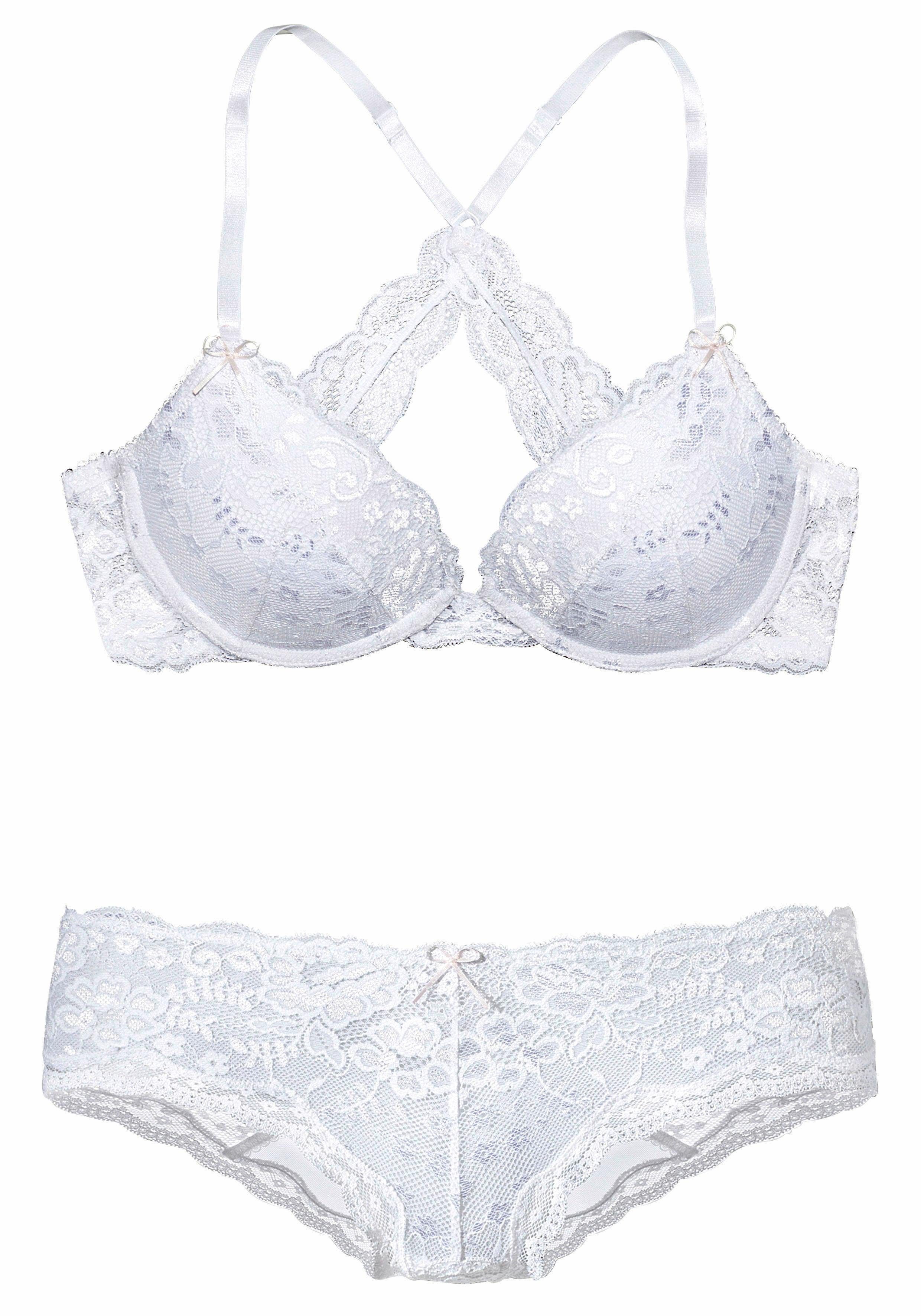 LASCANA Set: Push-up-BH (Set, 2-tlg., mit Panty) mit zarter Spitze, sexy Dessous, Reizwäsche. € 39,99