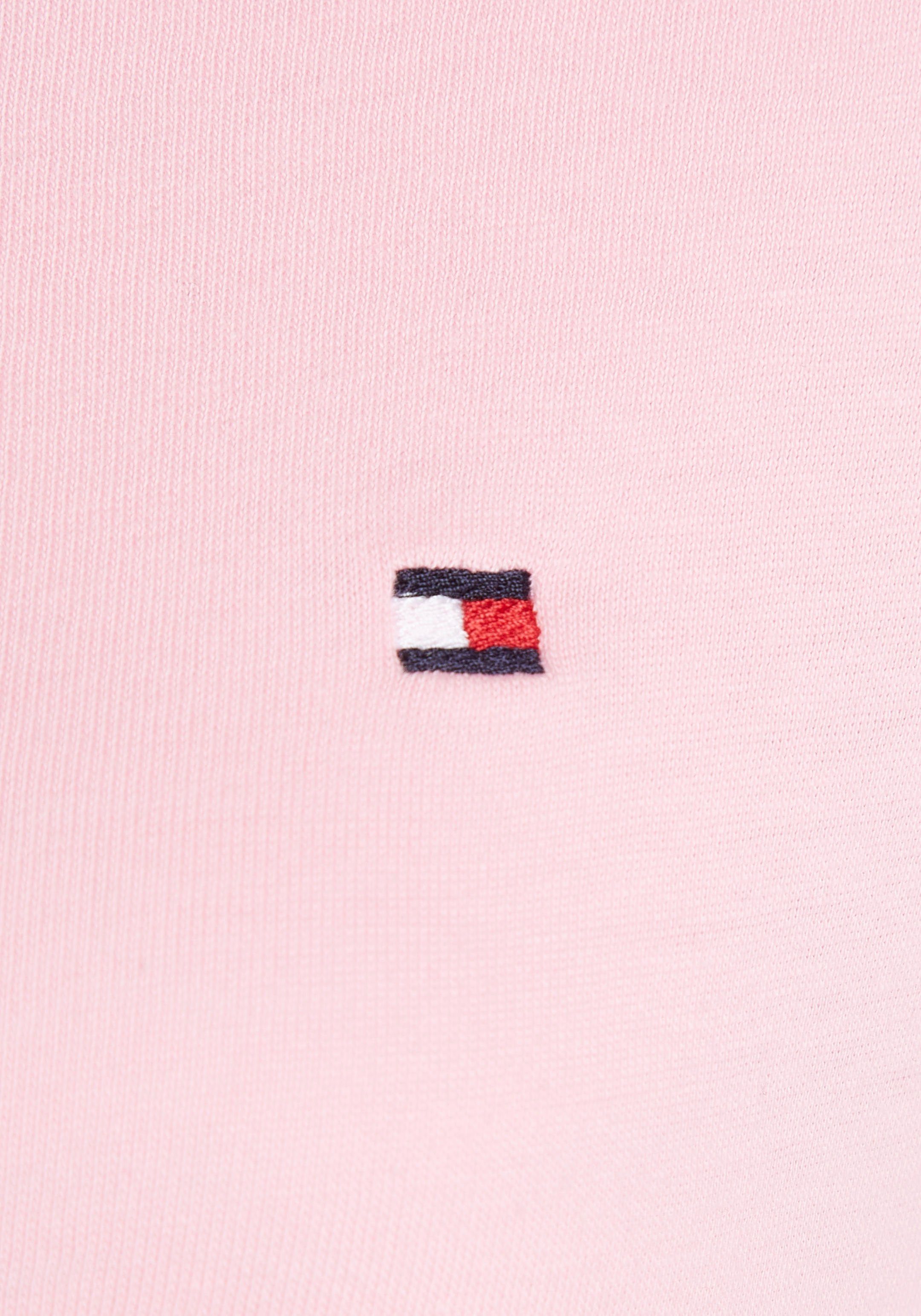 Tommy Hilfiger 3/4-Arm-Shirt ORG Tommy-Hilfiger-Logostickerei mit BOAT-NK SLV 3/4 CO SLIM TOP pink