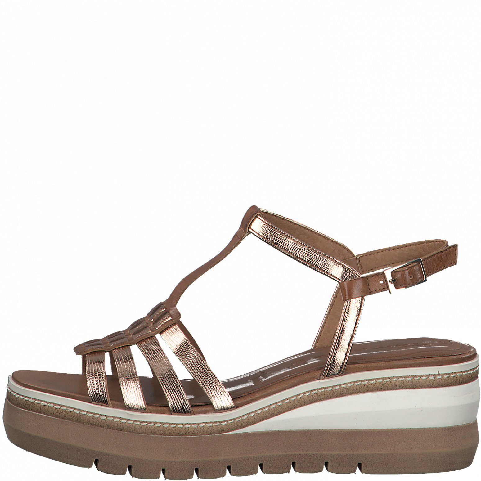 Tamaris TAMARIS Damen Sandalette 1-28309-26-499 nut / gold Sandale