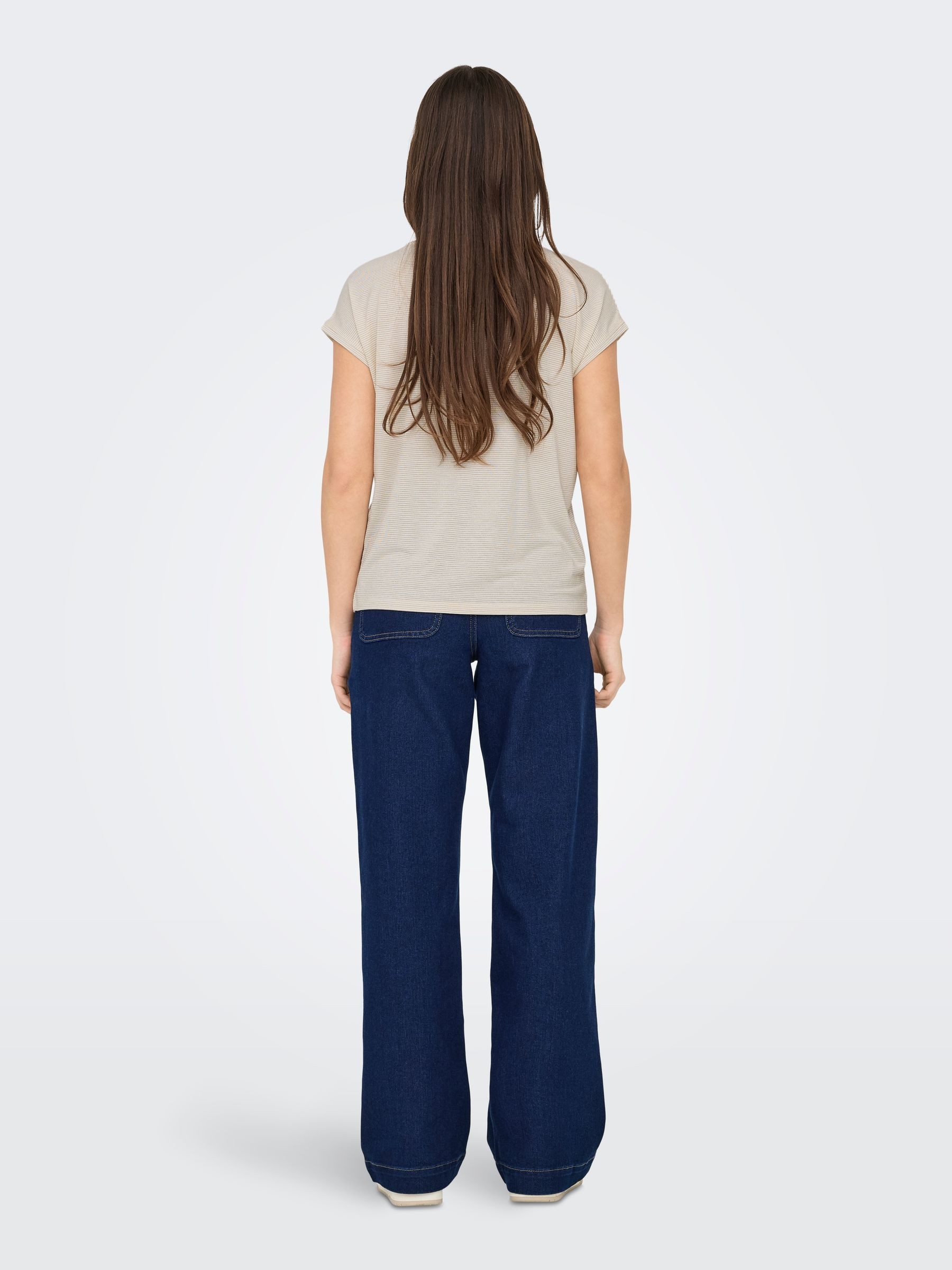 ONLY T-Shirt 2er-SET Rundhalsausschnitt, Modische Glitzer Naht Textur für Damen (2-tlg) ONLCLAUDIA S/S GLITTER TOP NOOS JRS