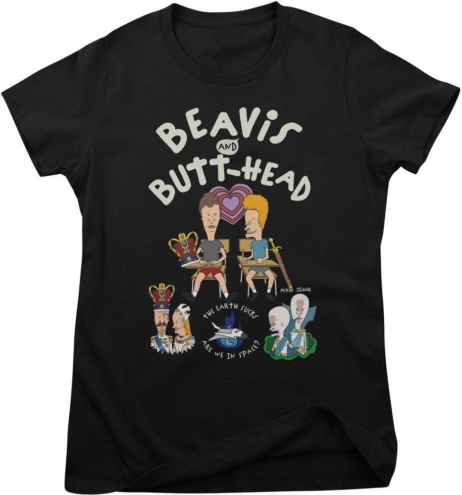BEAVIS and BUTT-HEAD T-Shirt Beavis And Butt-Head The Earth Sucks Girly Tee